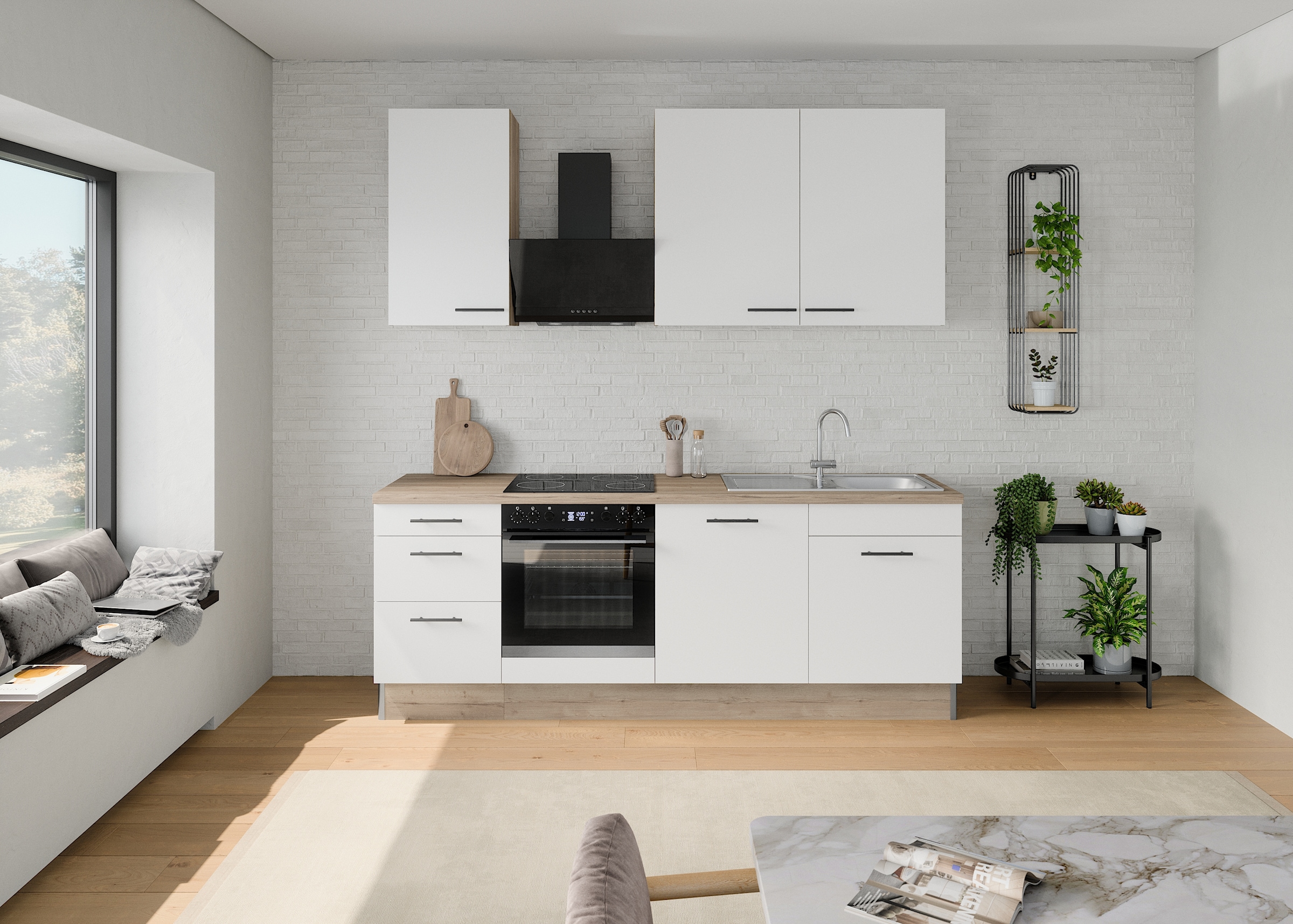OPTIFIT Küchenzeile »Fiona«, Breite 230 cm, mit Hanseatic-E-Geräten in Premium oder Basic