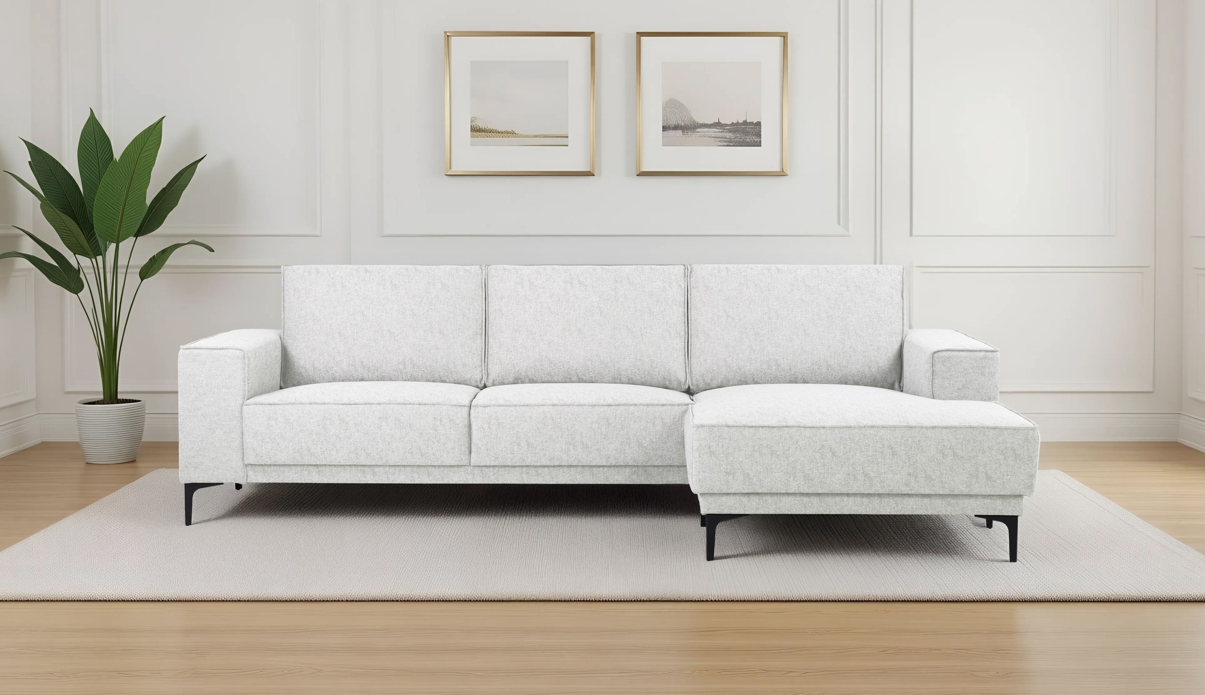 PLACES OF STYLE Ecksofa »Polsterecke Oland, Struktur, Flachgewebe, Luxus-Mi günstig online kaufen