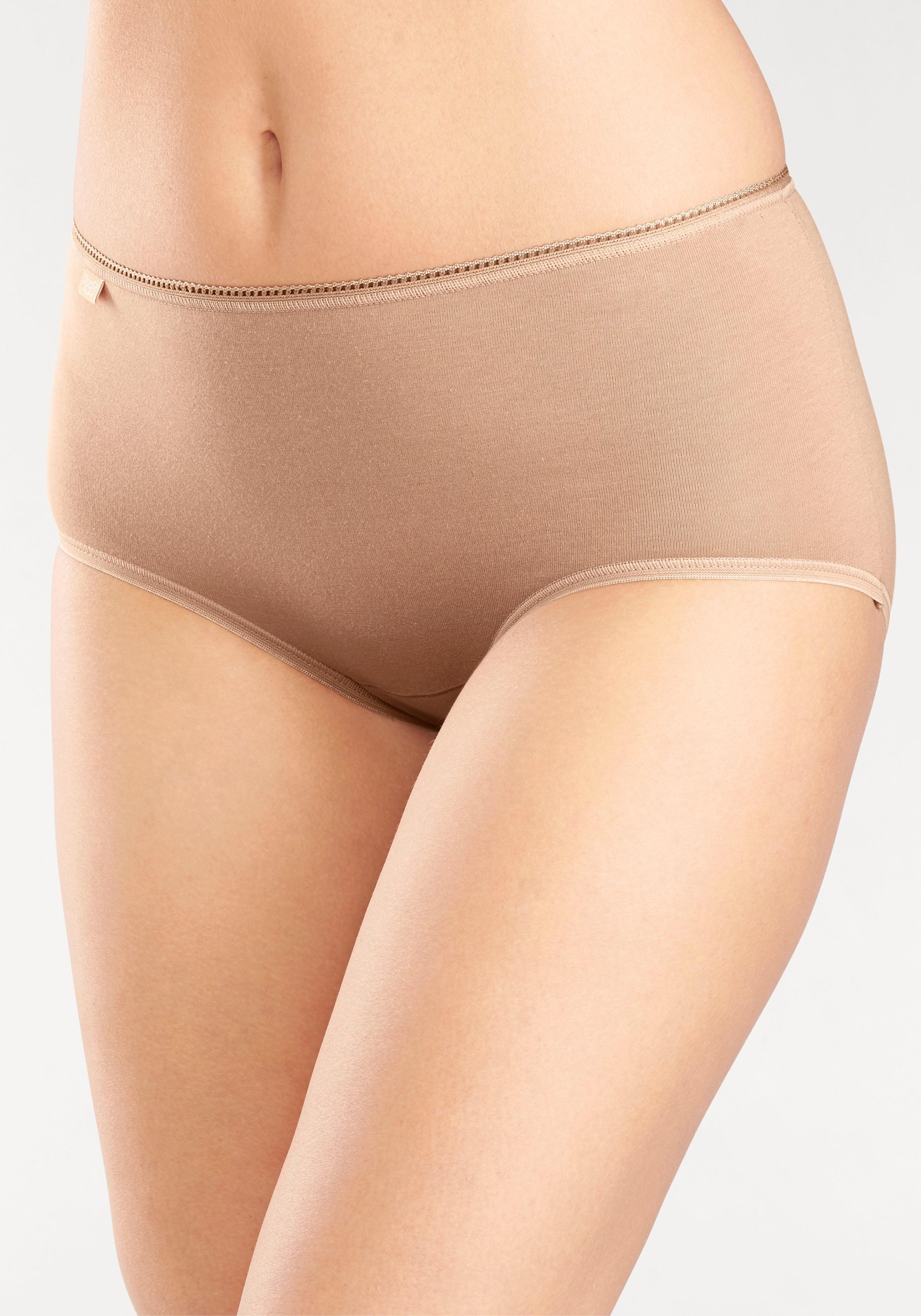 sloggi Midislip »24/7 Cotton Midi C3P«, (3er Pack), Elastikbund mit Spitze, blickdicht, weiche Baumwollmischung