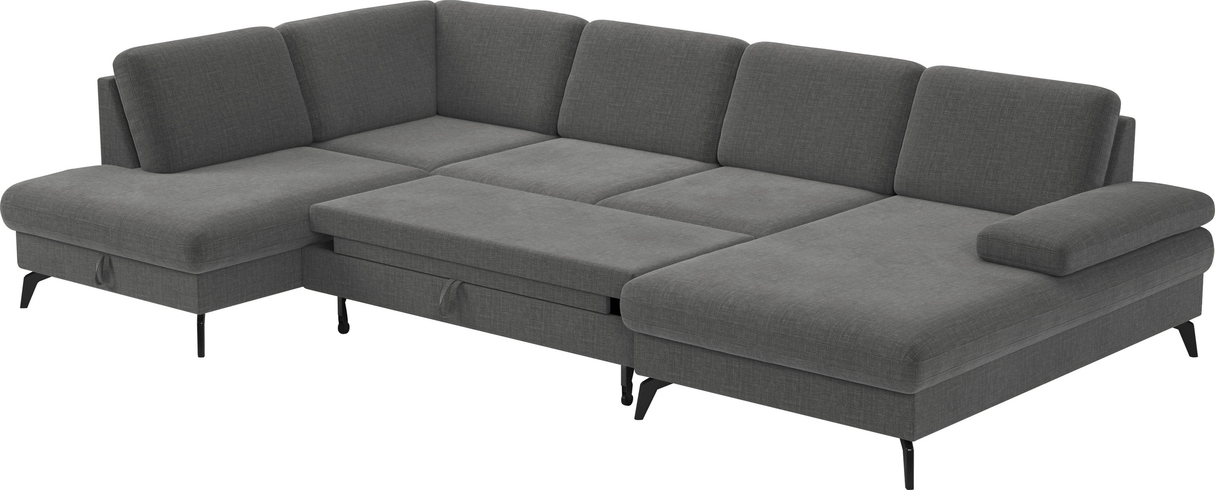 sit&more Wohnlandschaft »Morris U-Form, inkl. Sitztiefenverstellung«, wahlweise mit Armteilverstellung, Bettfunktion & Bettkasten