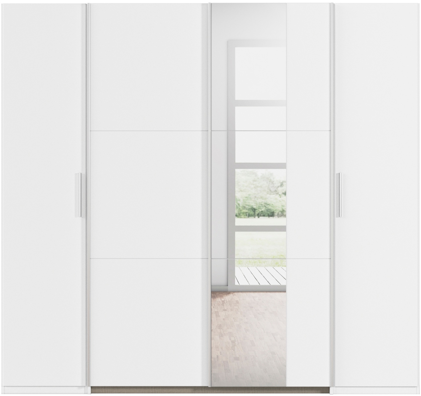 rauch Schwebetürenschrank »Kleiderschrank Drehtürenschrank Schrank Garderobe KRONACH TOPSELLER« in 3 Ausstattungen BASIC/CLASSIC/PREMIUM, Breiten 225/268/311/354 cm,  Kombischrank optional mit 1 oder 2 Spiegel viele Böden MADE IN GERMANY