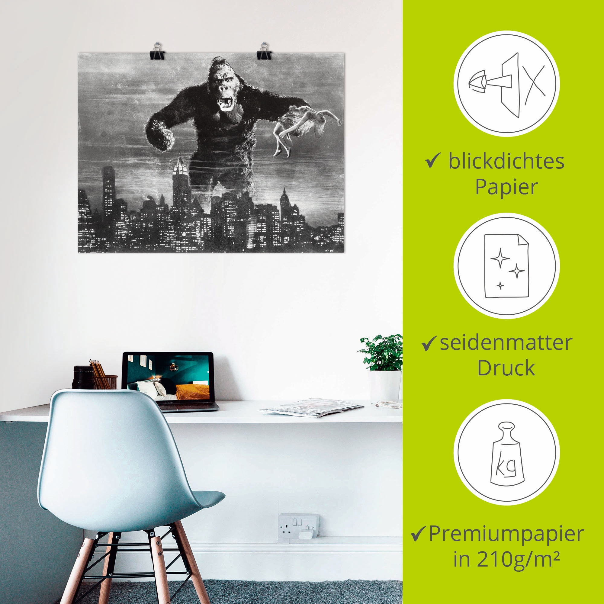 Artland Poster »King Kong 1933 II« Film 1 Stk. tlg. ohne Rahmen