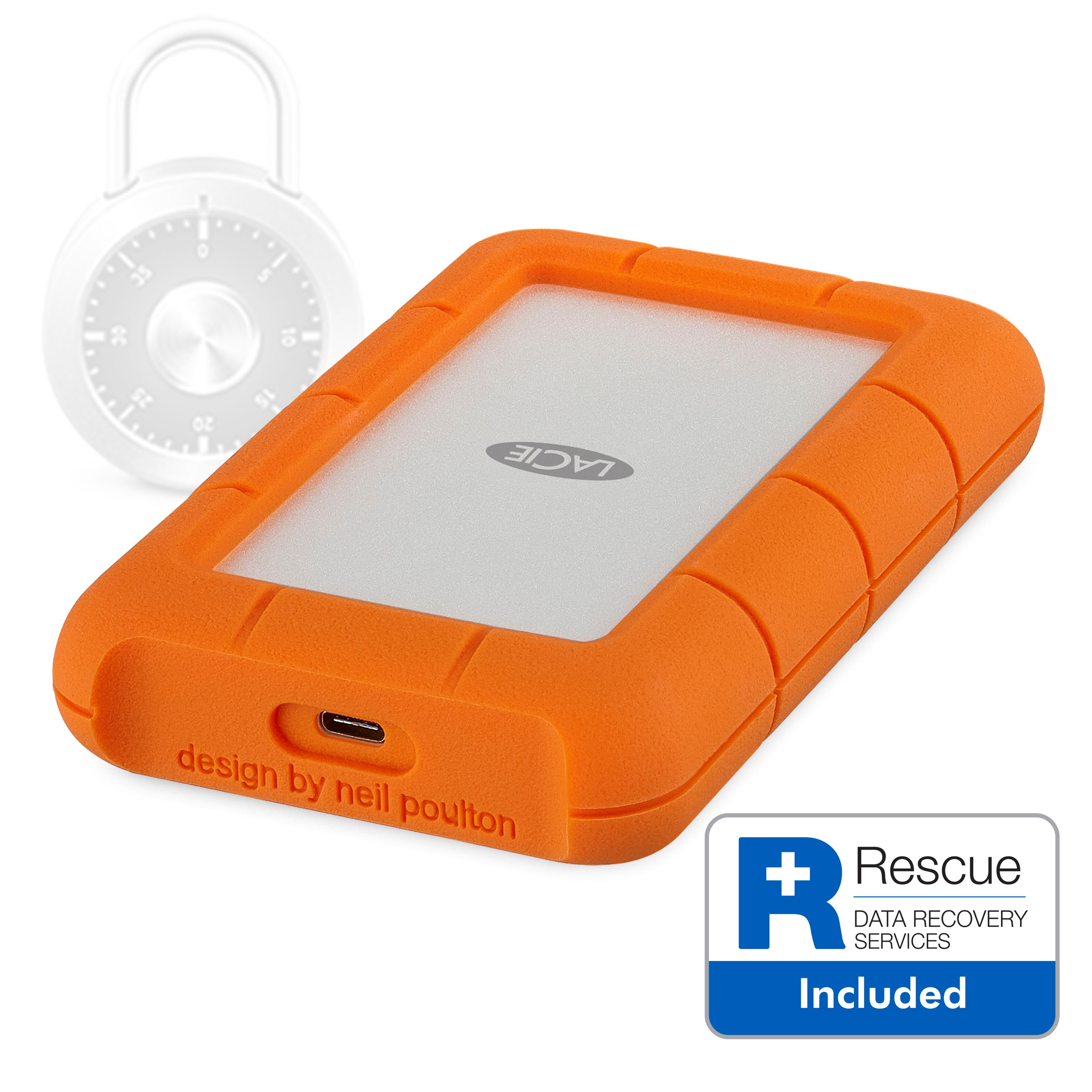 LaCie externe HDD-Festplatte »Rugged SECURE«, Anschluss USB-C-USB 3.0-USB-C