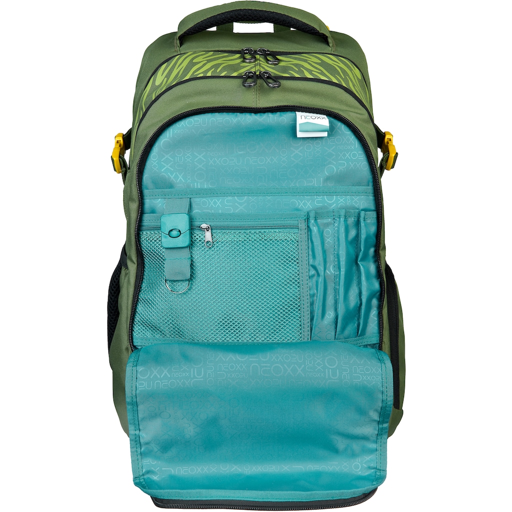 neoxx Schulrucksack »Active, Ready for Green«, reflektierende Details