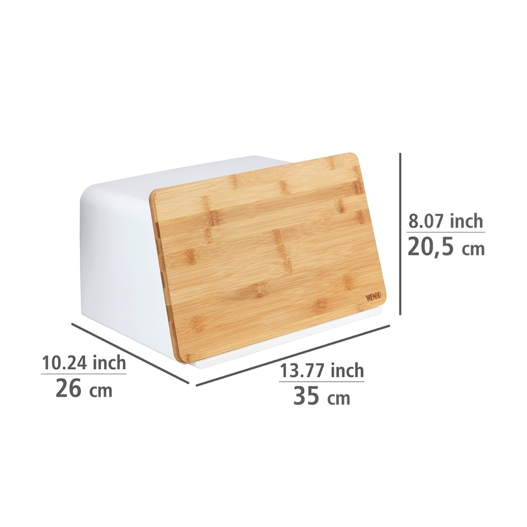 WENKO Brotkasten »Modell Kubo« moderne Brotbox mit integriertem Schneidebrett als Deckel