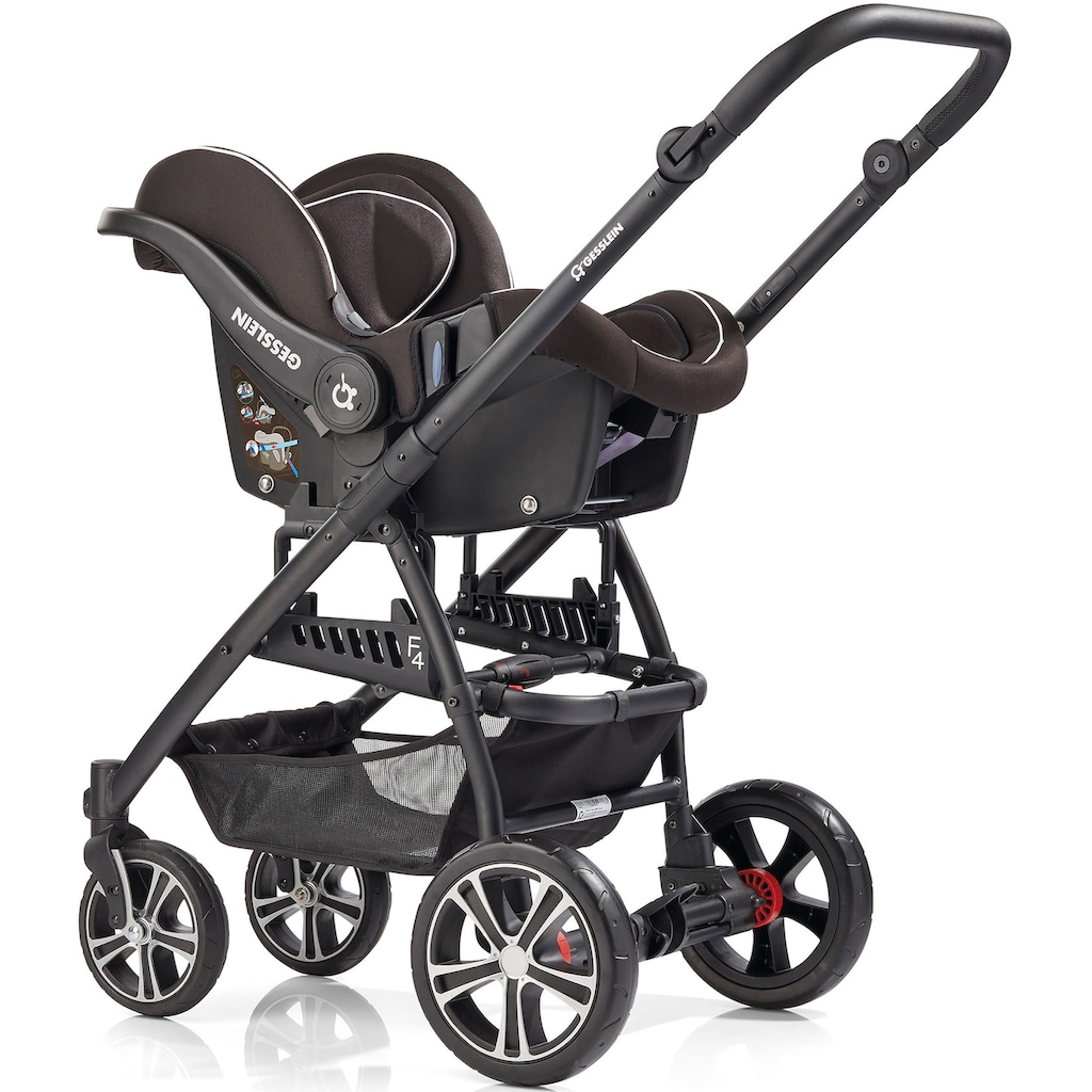 Gesslein Kombi-Kinderwagen »F4 Air+, schwarz/tabak, grau meliert/Stern grau meliert«