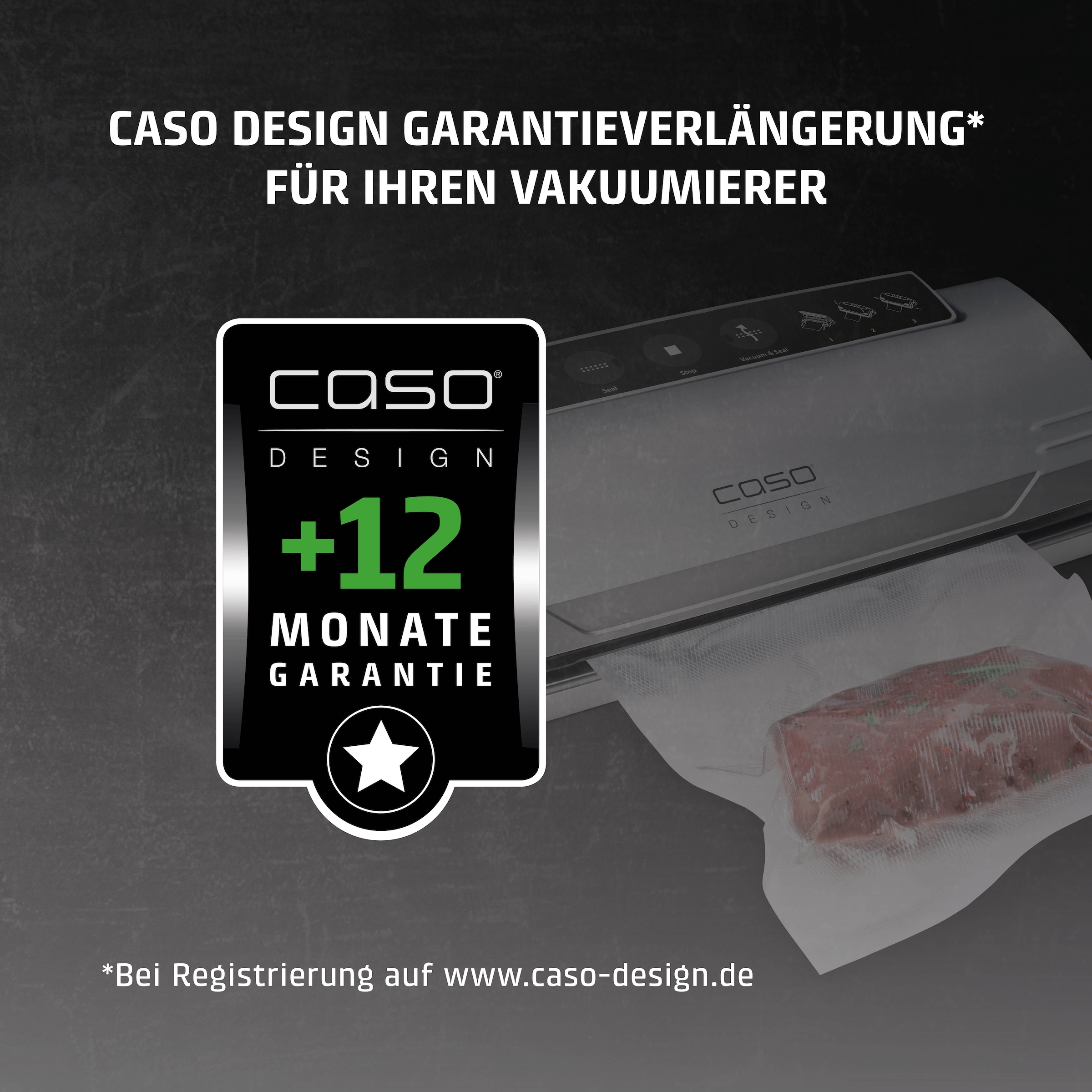 Caso Vakuumierer »VC10« Rollenbreite 30 cm 110 W inkl. 10 Profi-Beutel, separate Schweißfunktion