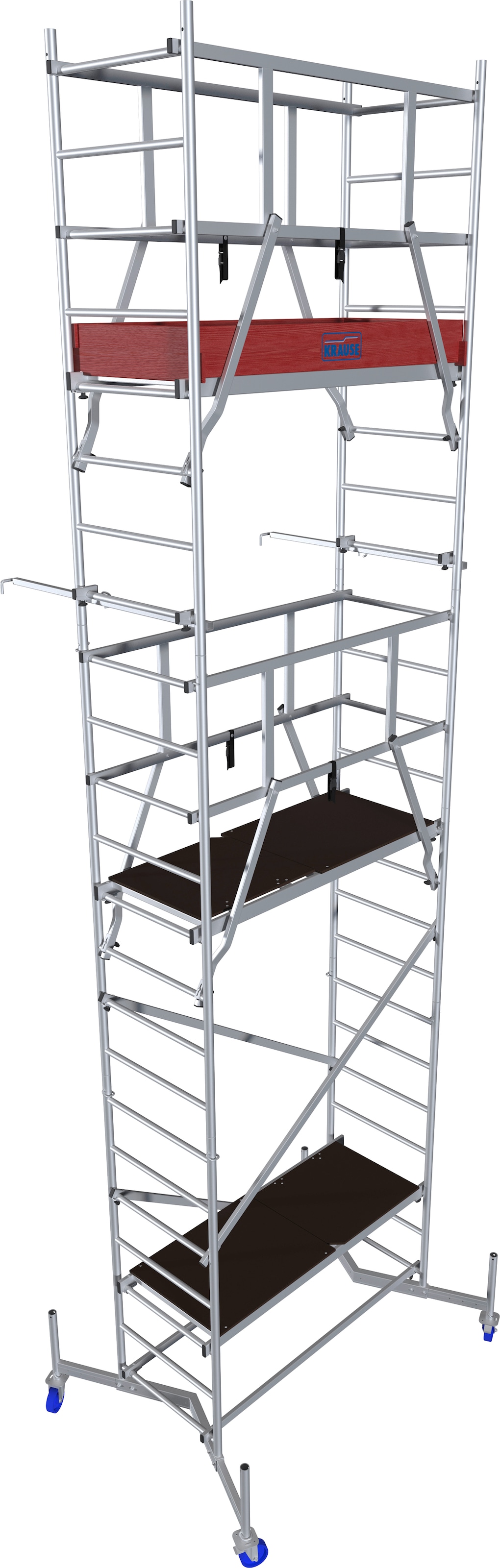 KRAUSE Arbeitsgerüst »ClimTec System«, Komplettgerüst, inkl. 1 Aufstockung, 2 Aufstockung und Fahrrollensatz
