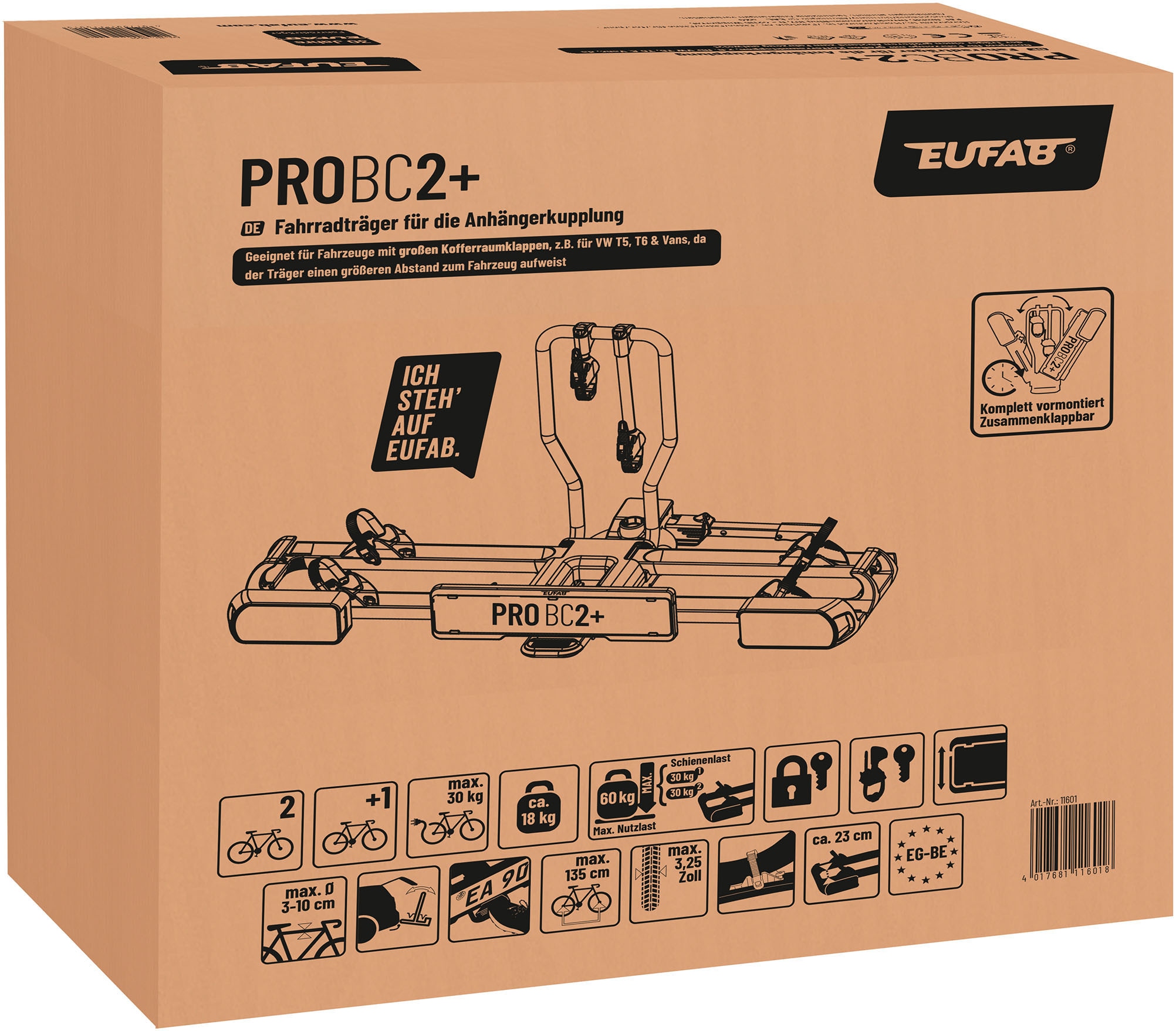 EUFAB Kupplungsfahrradträger »EUFAB 11601 Fahrradträger ProBC2+«