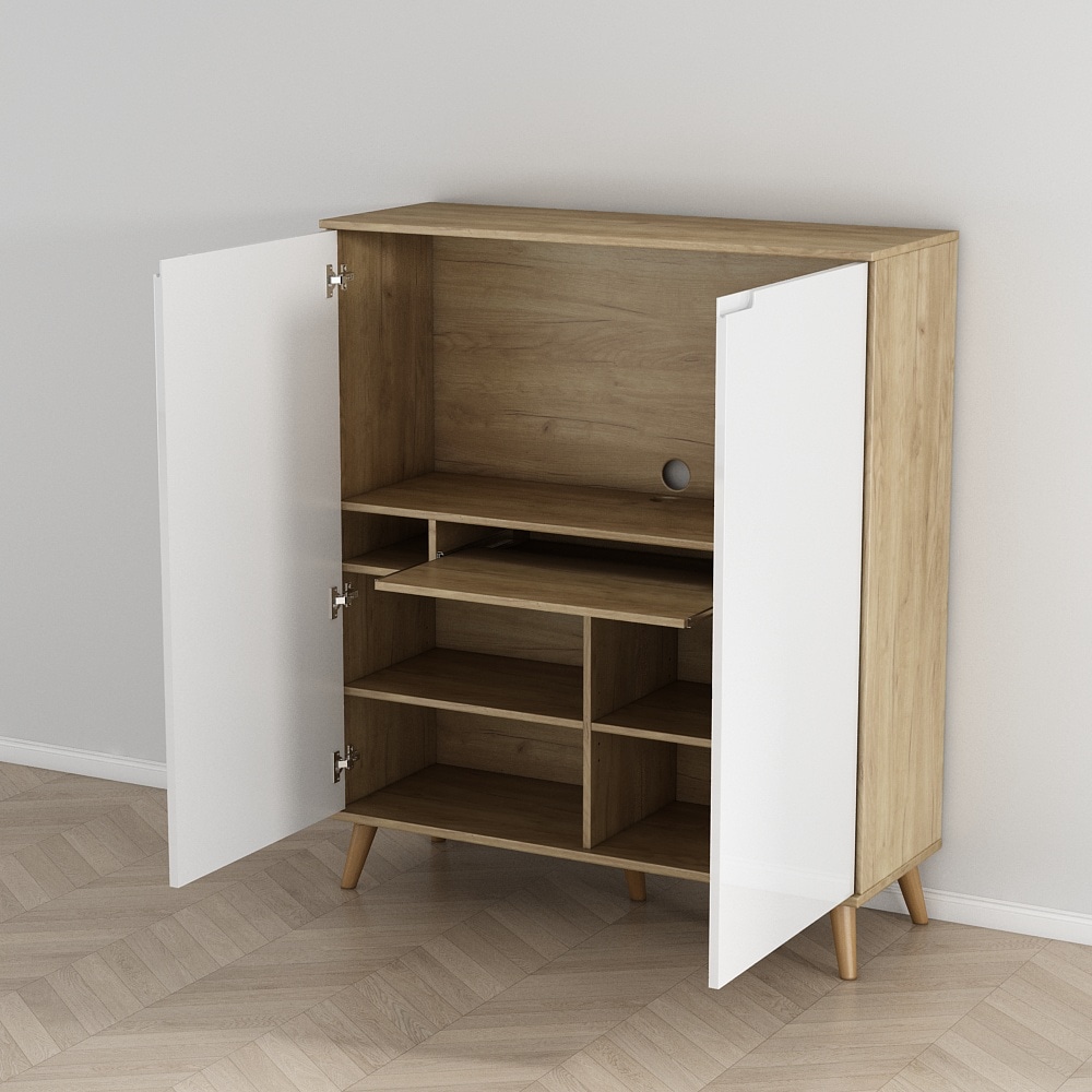 OTTO home PC-Schrank mit Tastaturauszug, (B/T/H): 110/35,7/129 cm