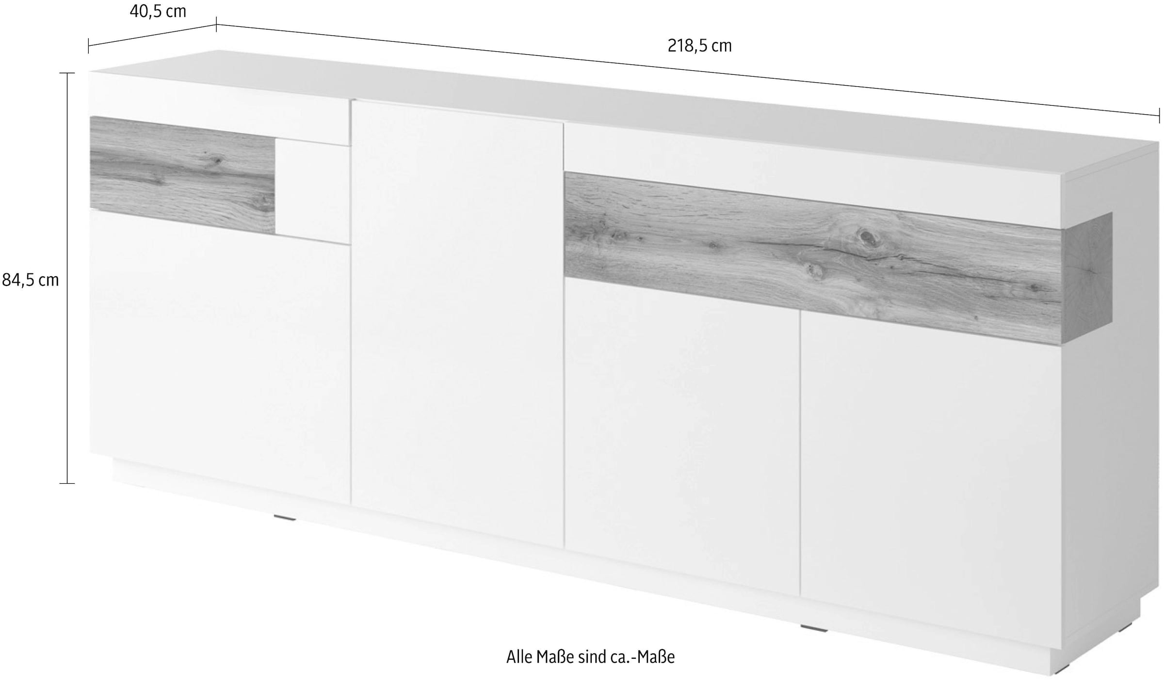 INOSIGN Sideboard »SILKE« Breite 218, 5 cm