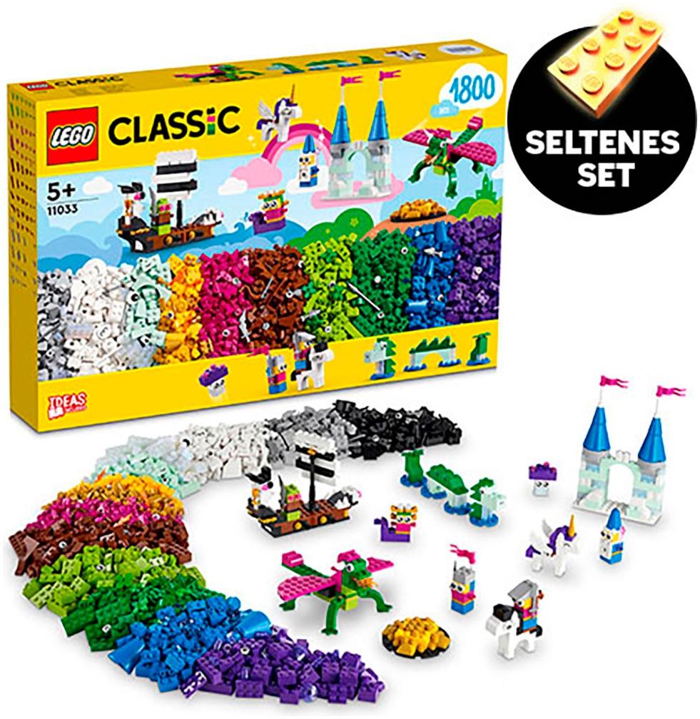 LEGO® Konstruktionsspielsteine »Fantasie-Universum Kreativ-Bauset (11033), LEGO® Classic«, (1800 St.), Seltenes Set; Made in Europe