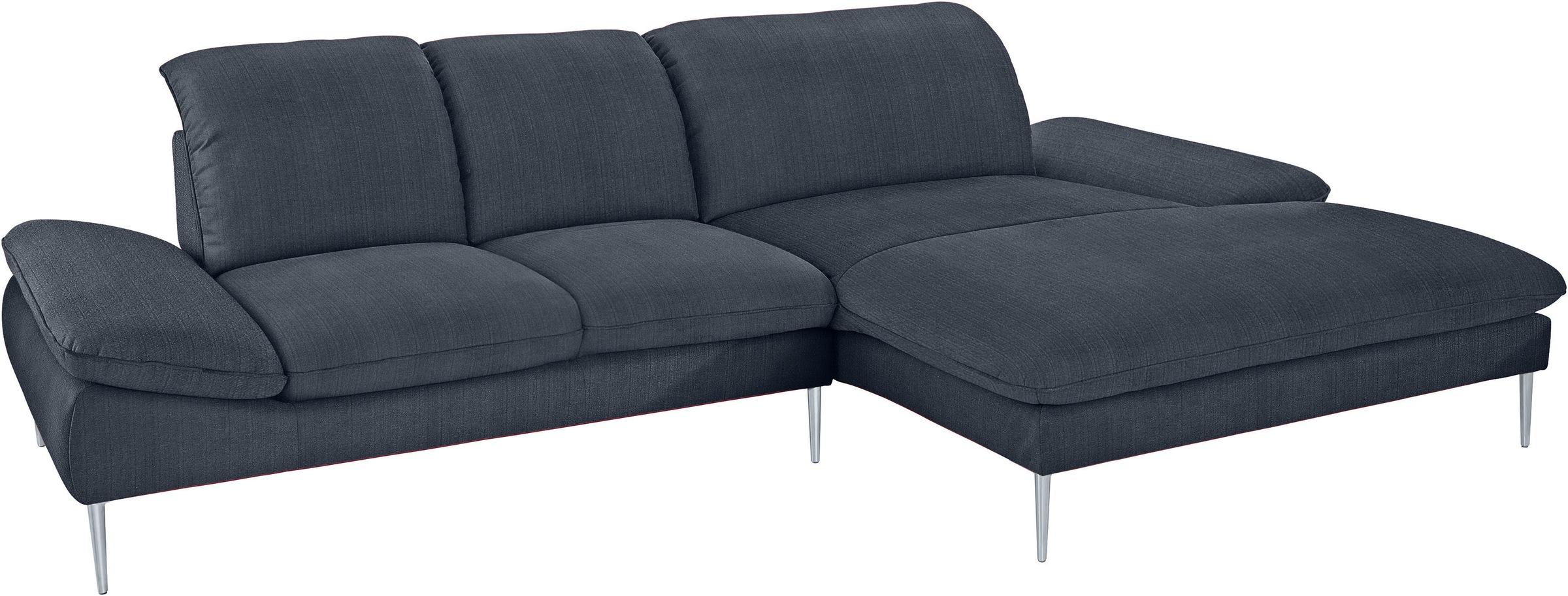 W.SCHILLIG Ecksofa »enjoy&MORE, Designsofa, elegant und bequem, L-Form«, mit Sitztiefenverstellung, Füße silber matt, Breite 310 cm