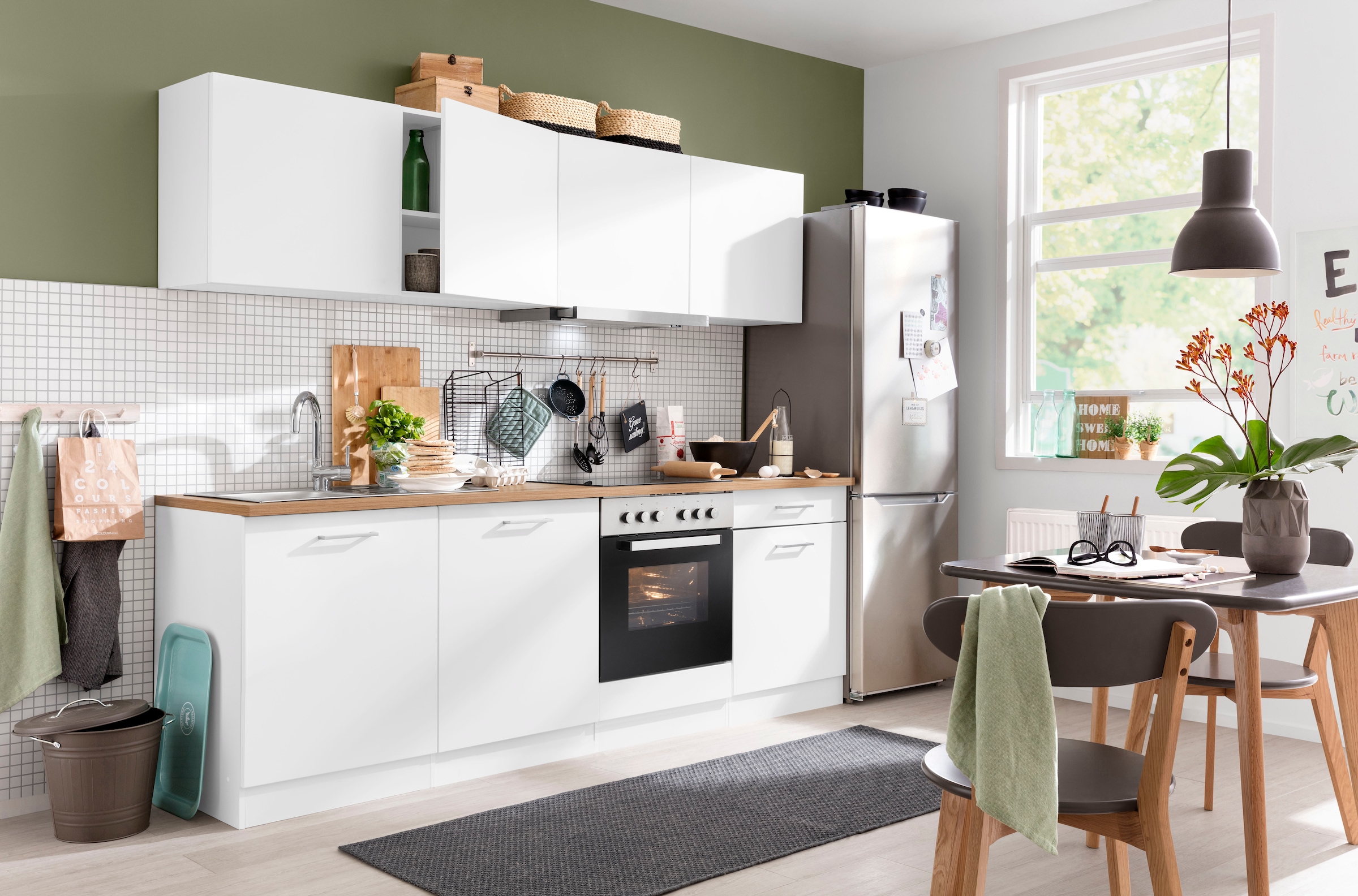 KOCHSTATION Küchenzeile »KS-Kehl«, mit E-Geräten, Breite 240 cm