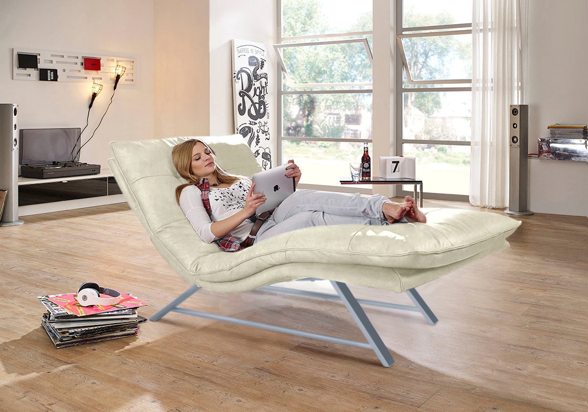 W.SCHILLIG Relaxliege »daily dreams«, in Waffelkissen-Optik, wahlweise mit Motor, Kufengestell, in 2 Breiten