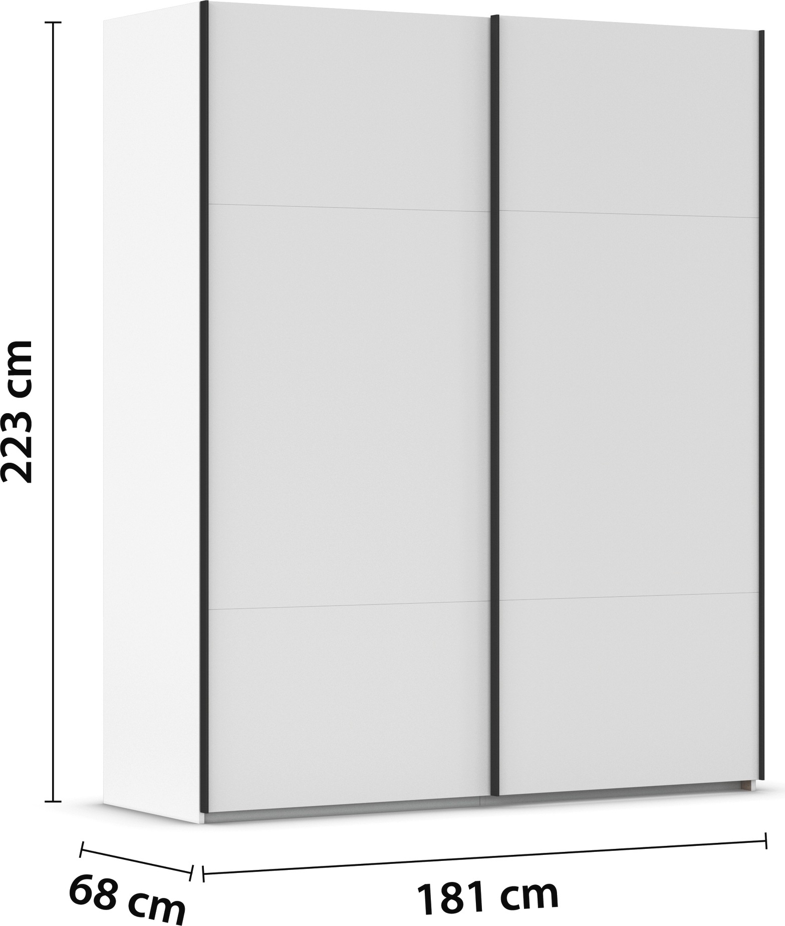 rauch Schwebetürenschrank »Kleiderschrank Schrank Garderobe Schlafzimmerschrank CONTIDO«, (in 3 verschiedenen Ausstattungen BASIC/CLASSIC/PREMIUM), aus hochwertigem Material in 6 Breiten 2 Griff-Farben MADE IN GERMANY