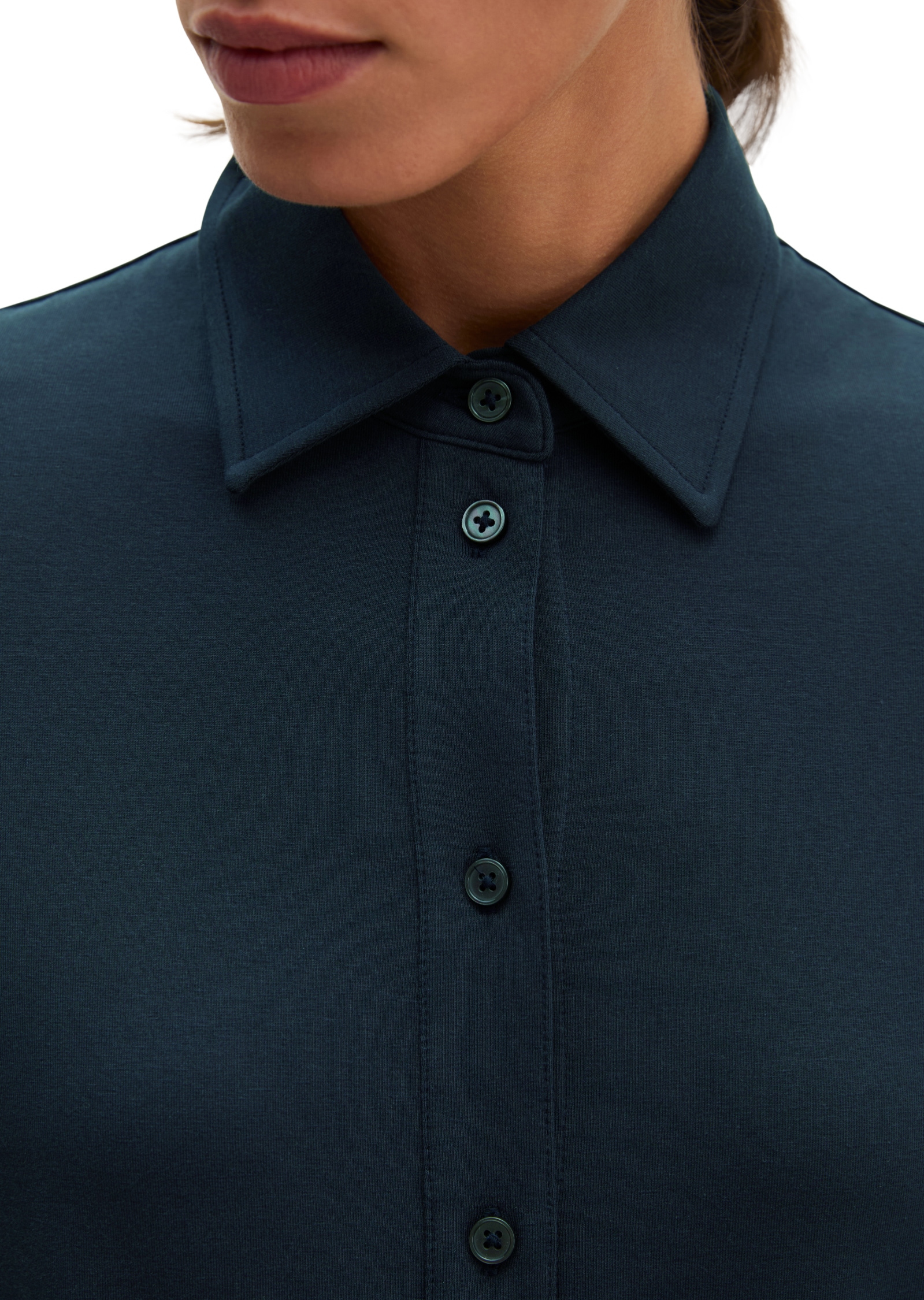 Marc O'Polo Hemdbluse aus Stretch-Baumwolle mit Paper-Finish