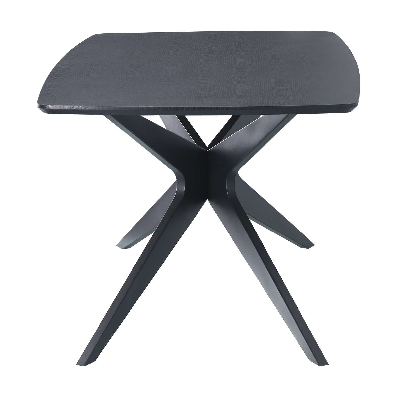 OTTO home Esstisch »Dakona« Tischplatte mit Holzstruktur, schwarze Metallbeine, Höhe 76 cm