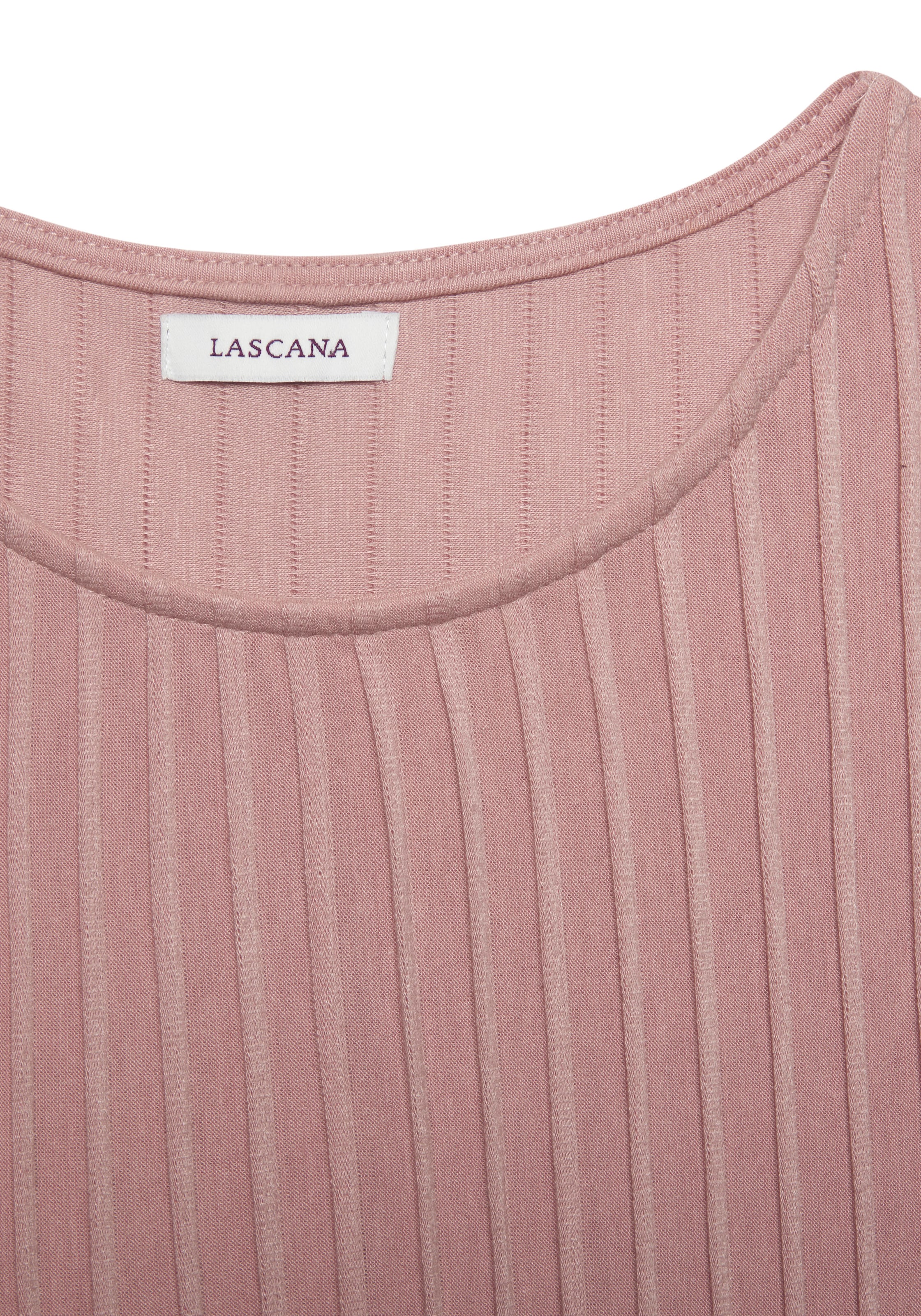 LASCANA Kurzarmshirt, mit Biesenstruktur, bügelfreies T-Shirt aus moderner Strukturware