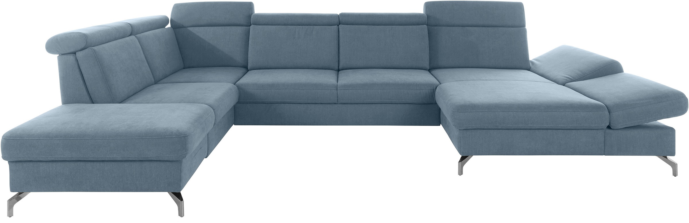 sit&more Wohnlandschaft »Brisbane U-Form«, Fußhöhe 12 cm, inklusive Sitztiefen-, Armteil- und Kopfteilverstellung