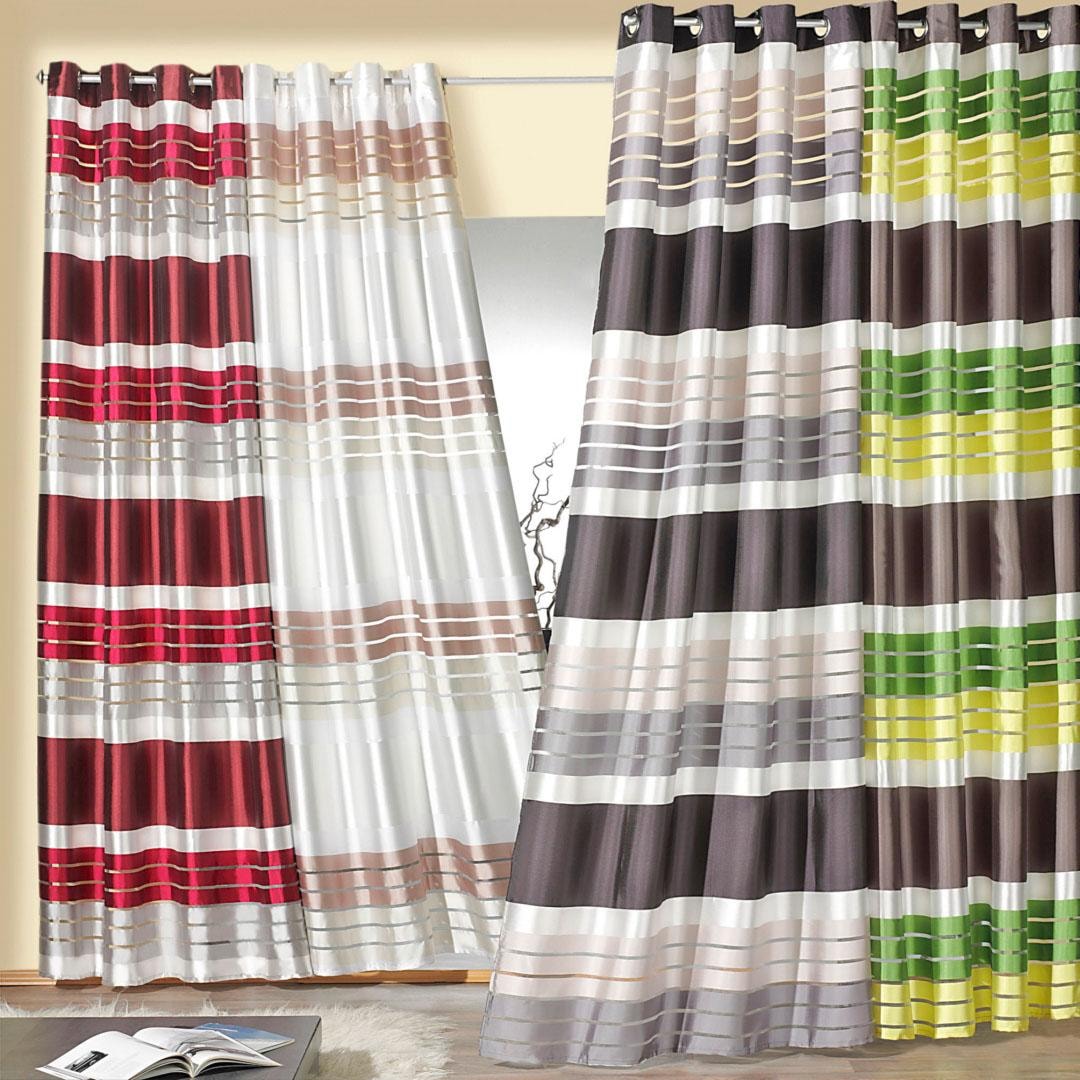 Weckbrodt Vorhang »Lotta«, (1 St.), blickdicht mit transparenten Organza-Streifen,glänzend, Gardine, Store