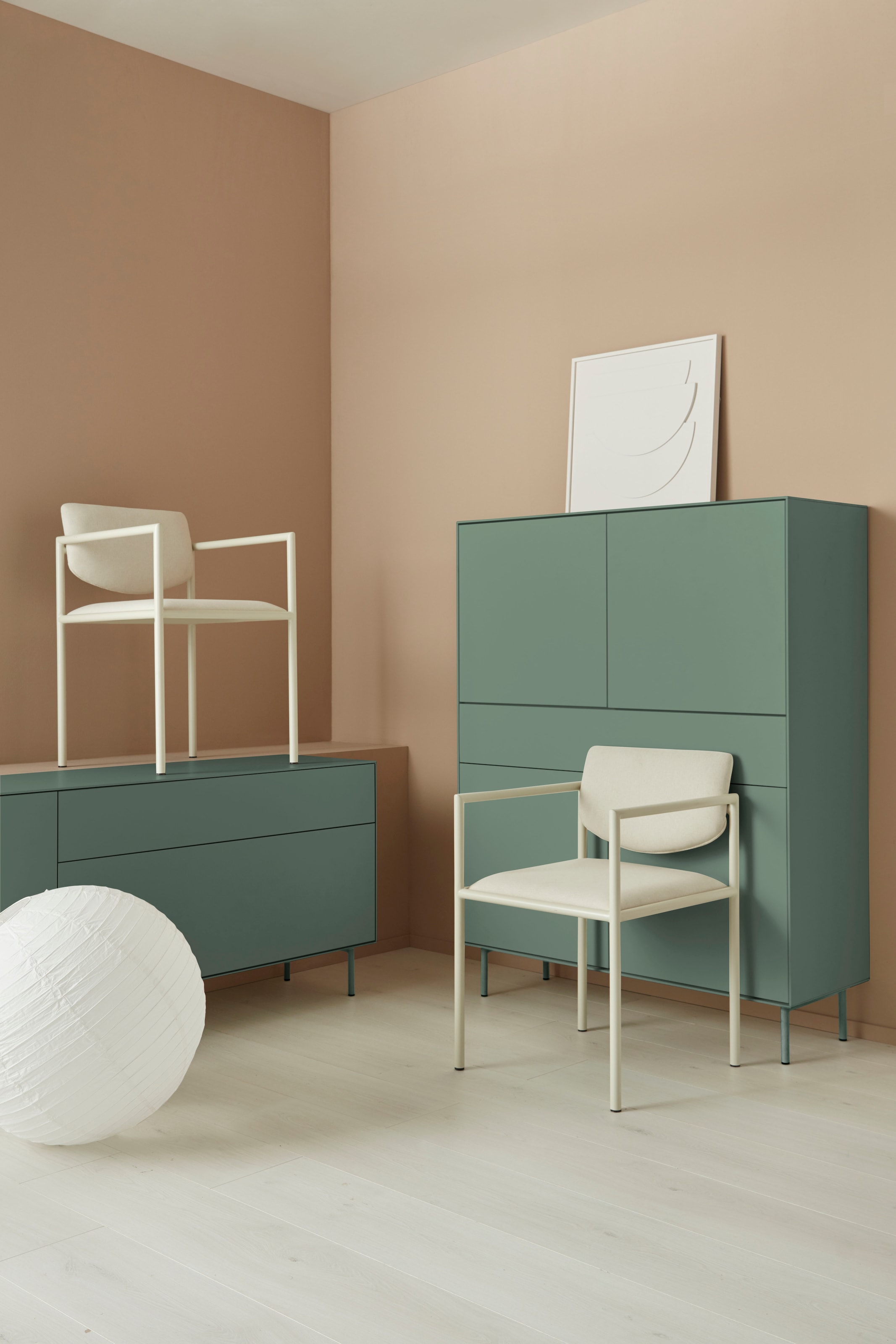 LeGer Home by Lena Gercke Highboard »Essentials«, Höhe: 144cm, MDF lackiert, Push-to-open-Funktion