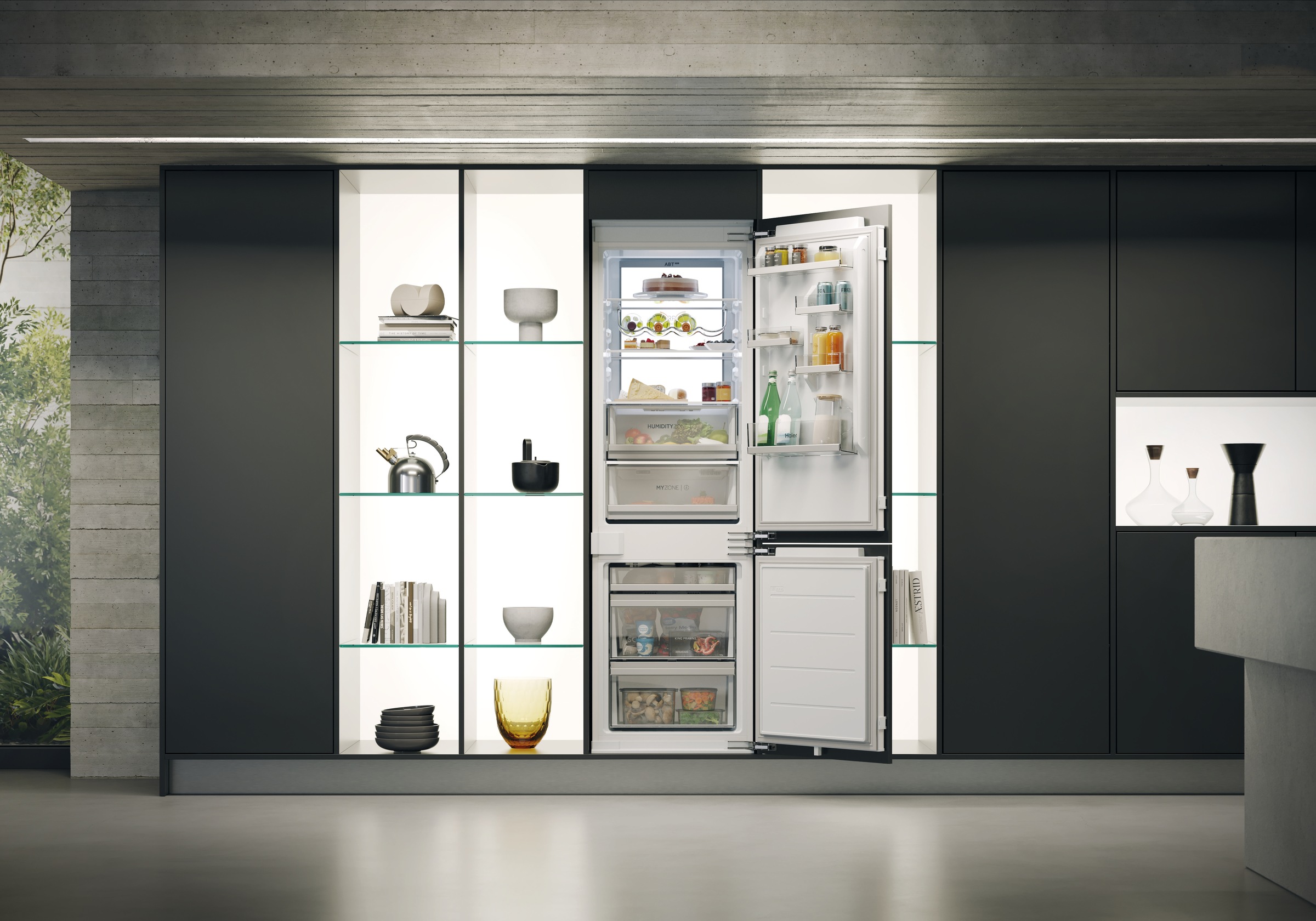 Haier Einbaukühlschrank Titanium Series 6 »HBW7518CF«, MyZone und Humidity Zone für längere Haltbarkeit von Obst und Gemüse