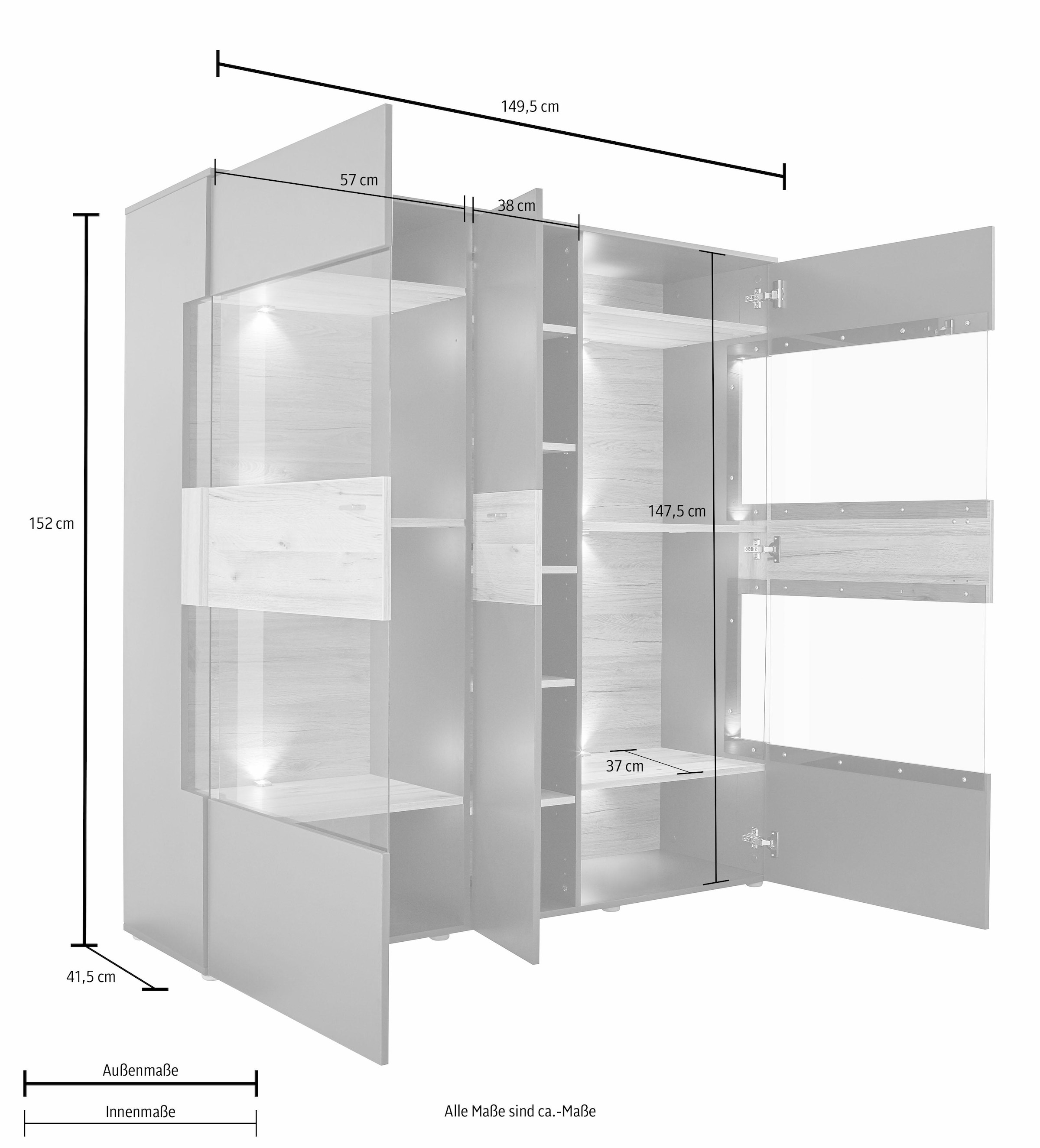 Vitrine Armoire, Largeur: 80 cm, Türen Anzahl 2, Höhe (cm) 190