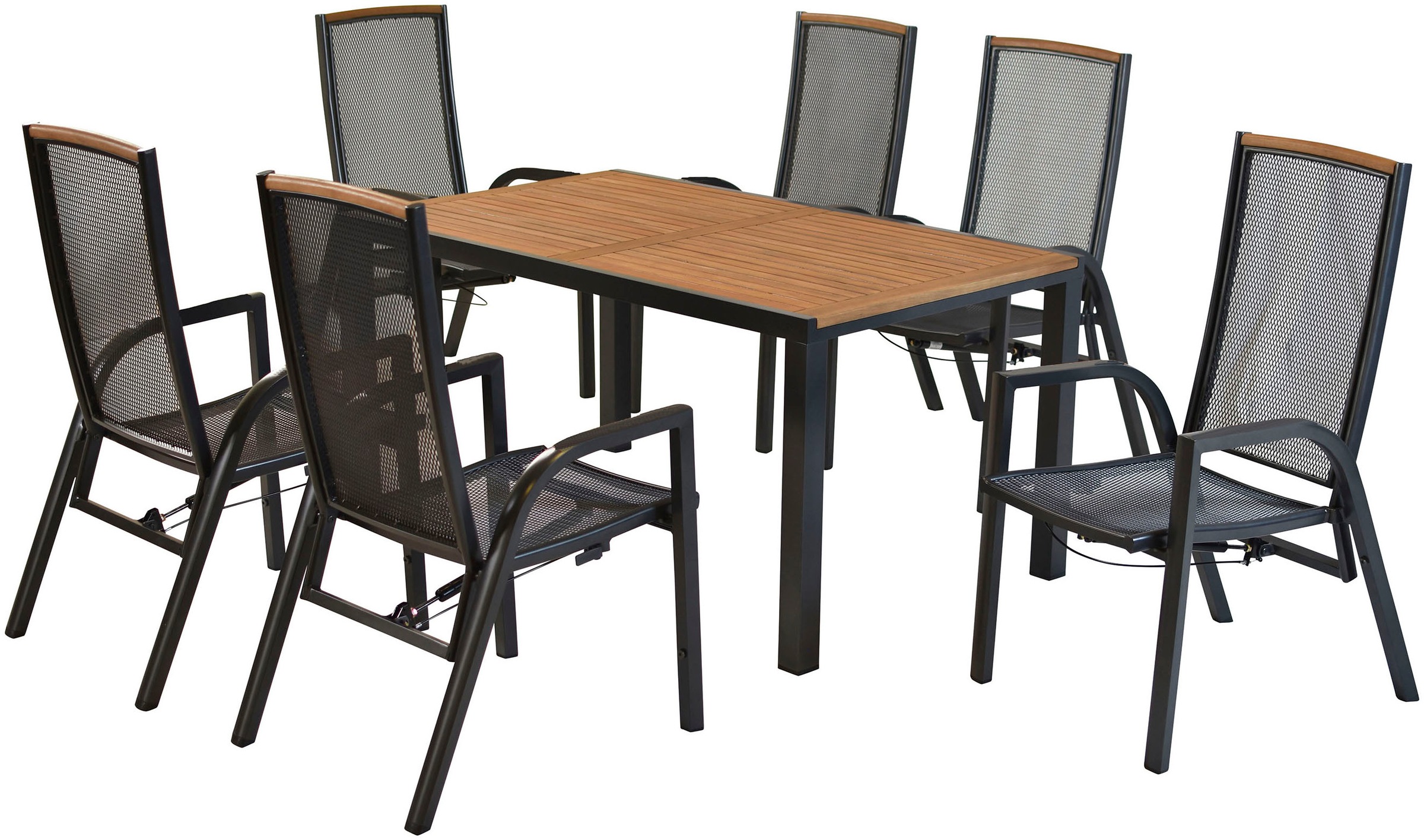 MERXX Garten-Essgruppe »»Tilos«« Set, Rückenabschluss und Armlehnen aus Aka günstig online kaufen