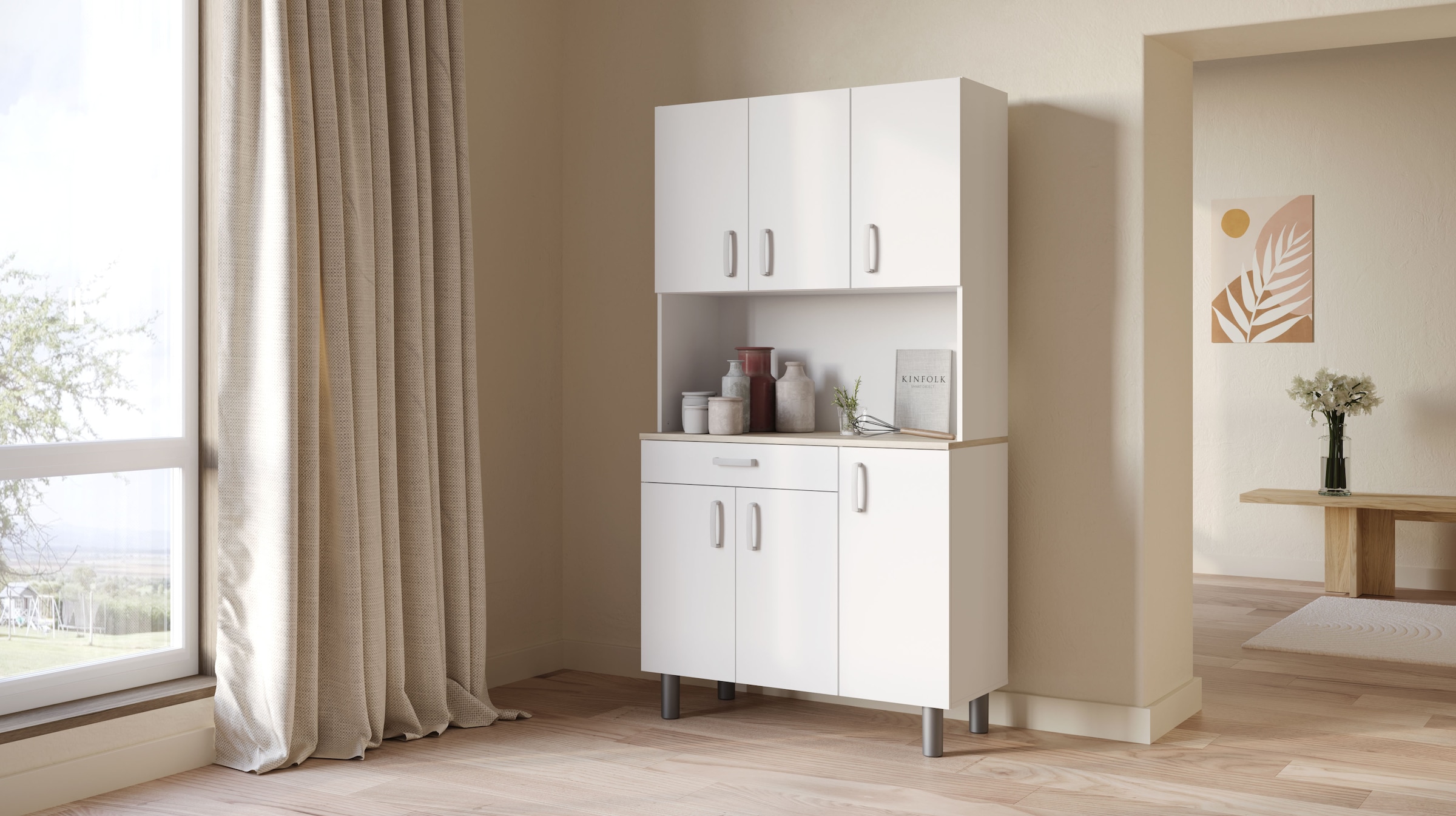 Demeyere GROUP Küchenbuffet »Garlic«, KUECHENBUFFET 6 TUERIG/1 SCHUBLADEN, ohne Elektrogeräte
