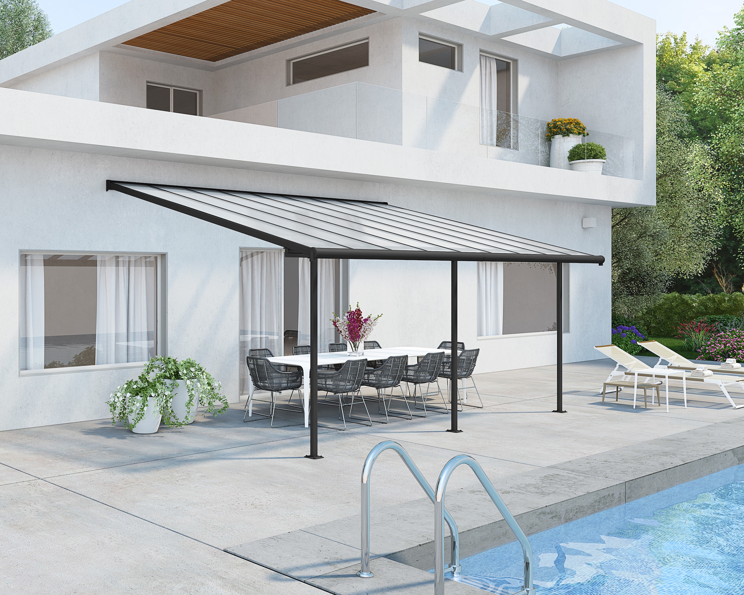 Palram - Canopia Terrassendach »Sierra Alu Terrassenüberdachung«, einfache DIY Montage