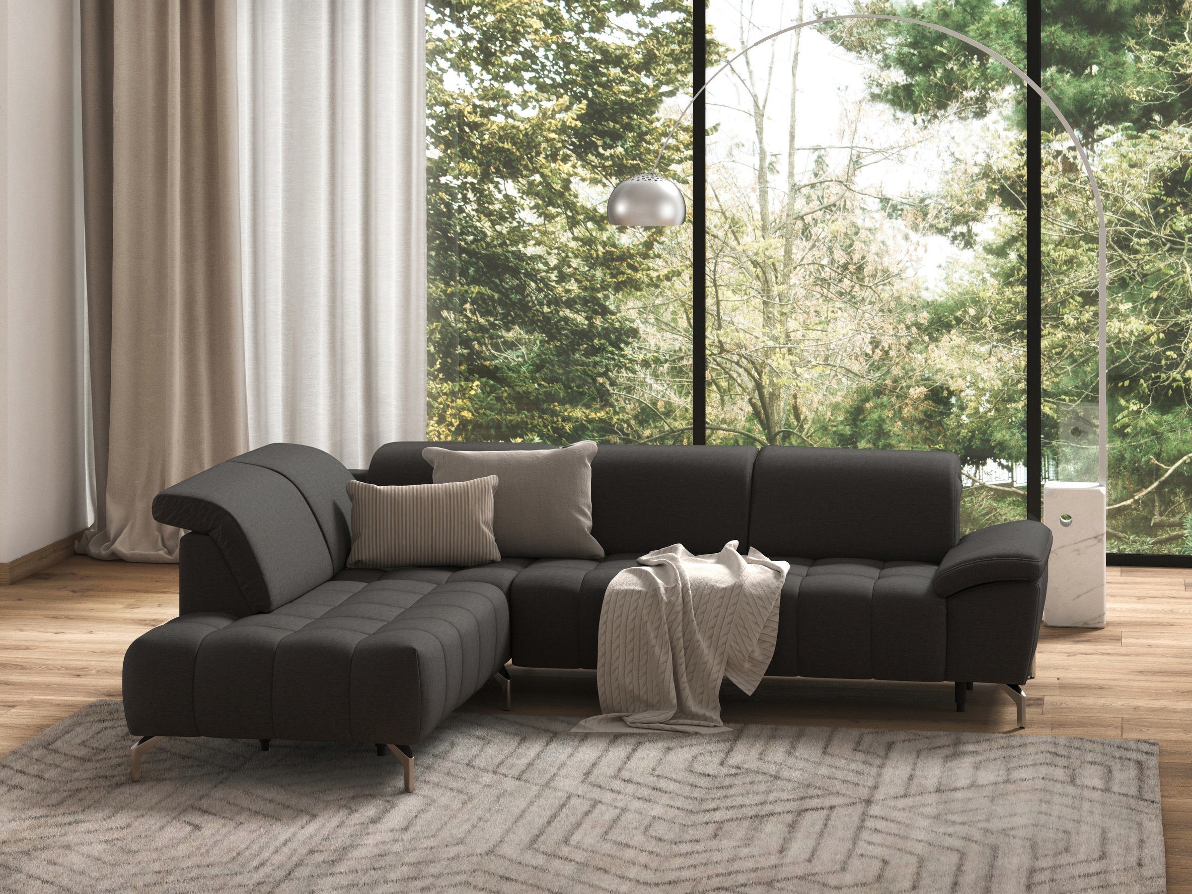 sit&more Ecksofa »Cool L-Form«, wahlweise mit Kopfteilverstellung und Vorzi günstig online kaufen