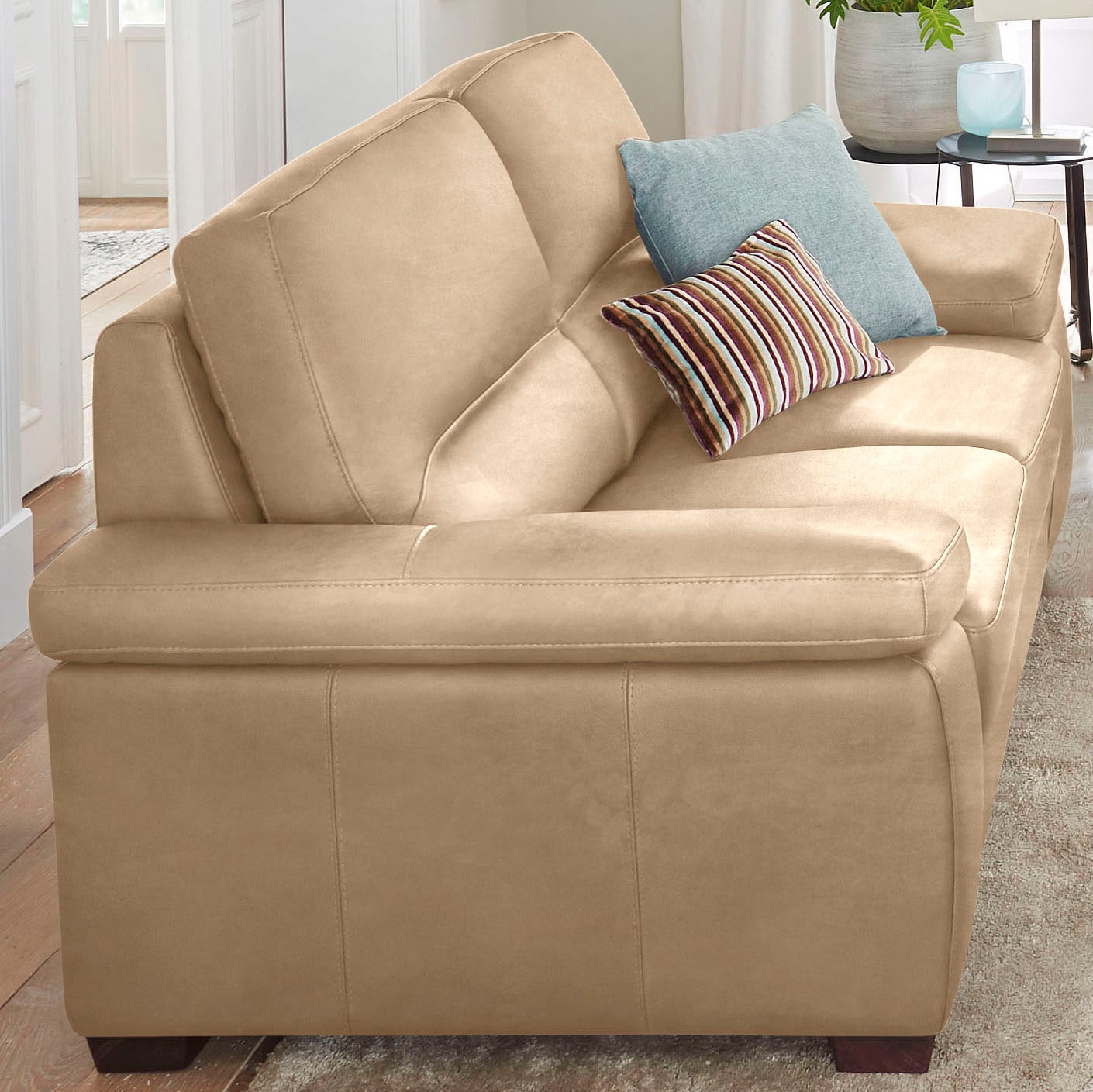 CALIA ITALIA Polstergarnitur »Gaia, hochwertige Garnitur aus 2-Sitzer & 3-Sitzer im edlen Design«, (Set, 2 tlg.), aus pflegeleichtem Luxus-Microfaser Ginevra Hydro Care