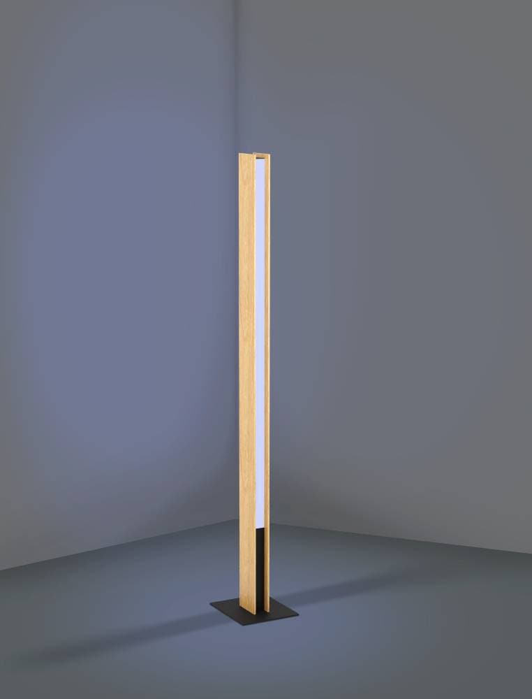 EGLO Stehlampe »ANCHORENA-Z Steheuchte, Holz, ZigBee 3.0, Disco-Modus, Lampe«, 1 flammig, Leuchtmittel LED-Modul | LED wechselbar, Timer, App / Sprachsteuerung Alexa, 150 cm, exkl. Fernbedienung