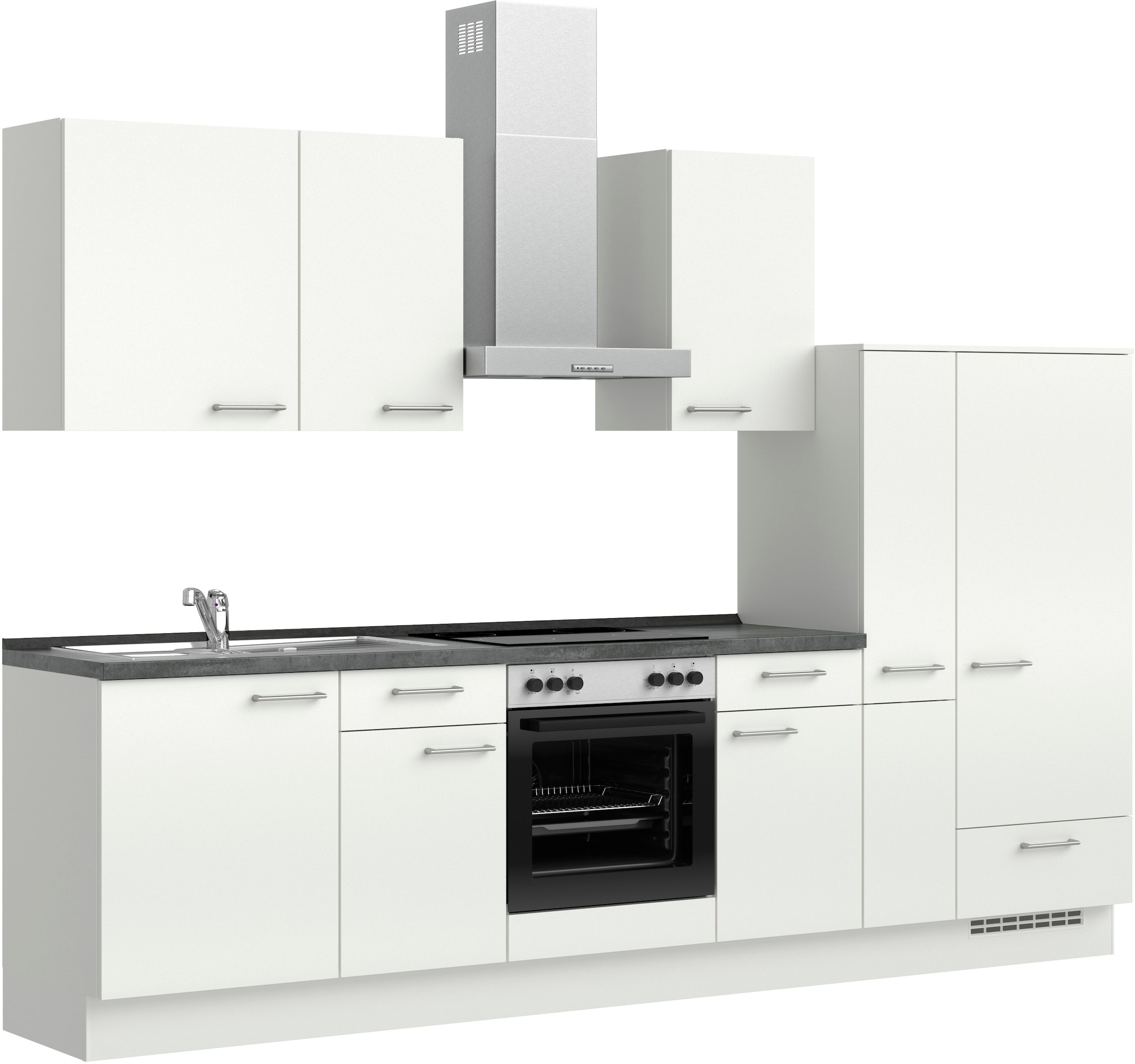 nobilia® Küchenzeile »"Laser I"«, vormontiert, Ausrichtung wählbar, Breite 300 cm, wahlw. mit E-Geräten