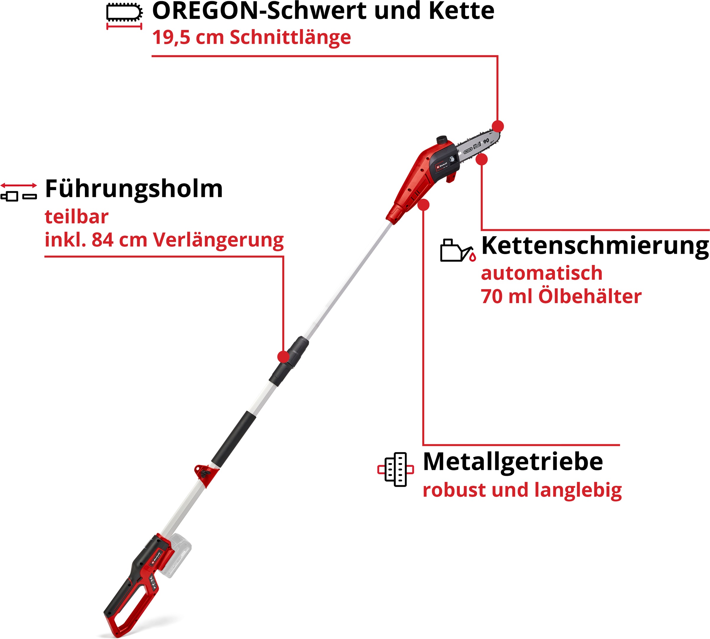 Einhell Akku-Hochentaster »GC-LC 18/20 Li T-Solo«, ohne Akku und Ladegerät