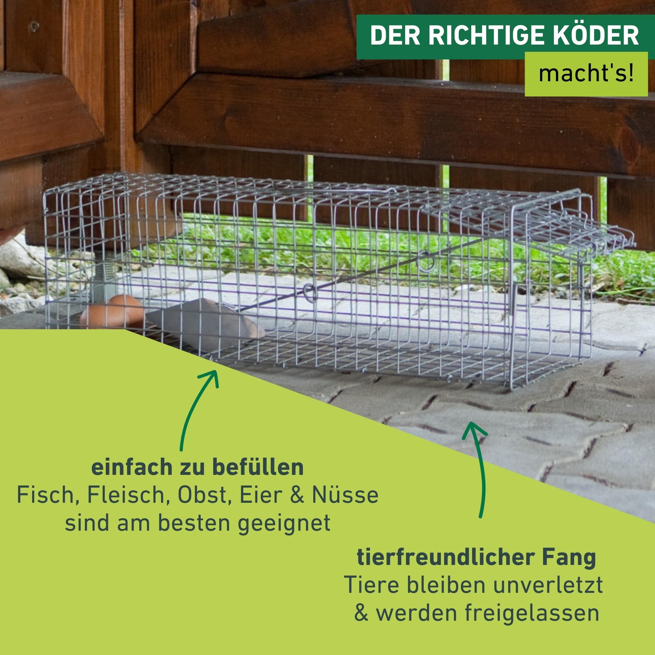 Windhager Schlagfalle »Drahtkasten Marderfalle 60 x 18 x 20 cm« wetterfeste und robuste Lebendfalle für Marder, verzinkt