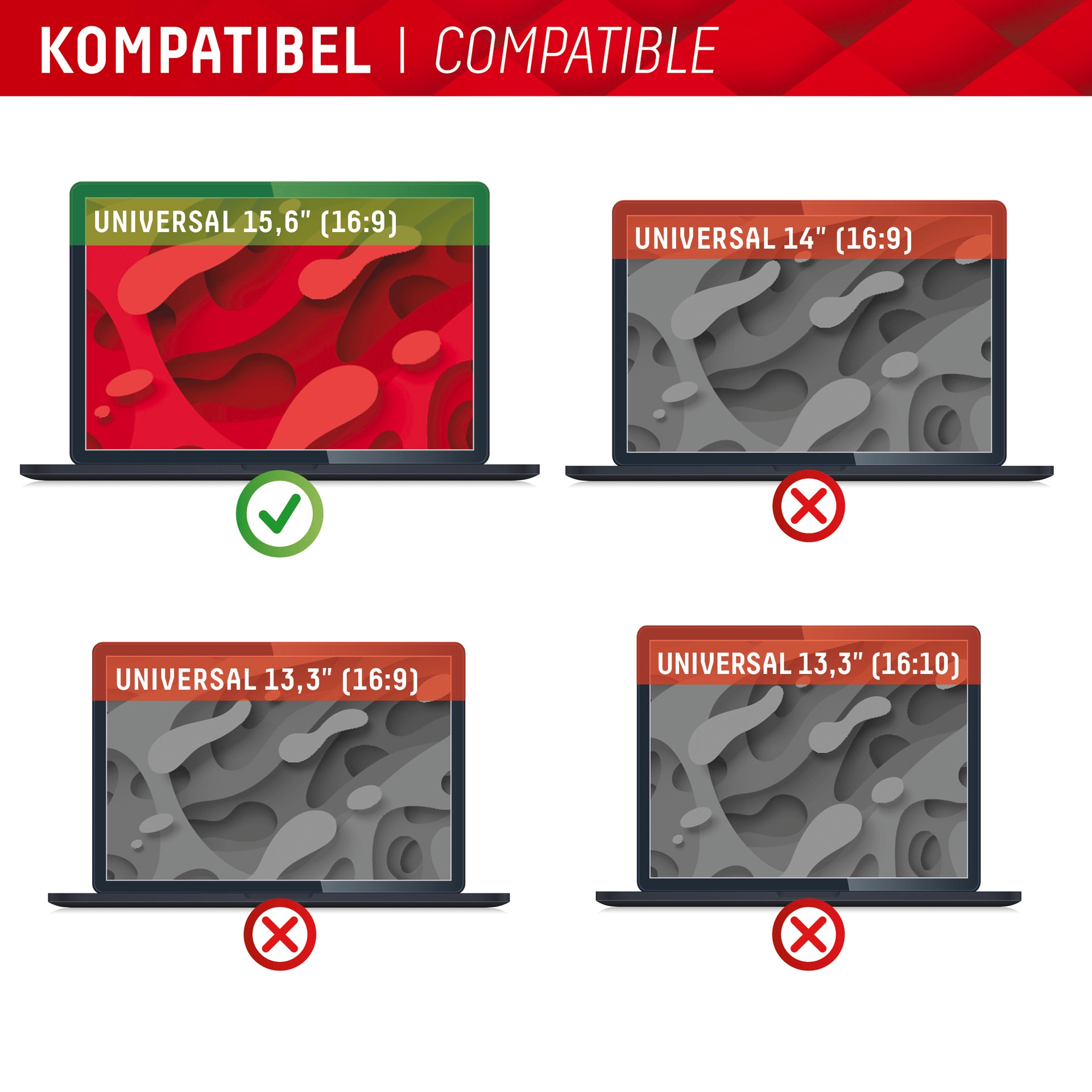 Displex Displayschutzfolie »Privacy Safe - Universal 15,6, 16:9« Blickschutzfilter