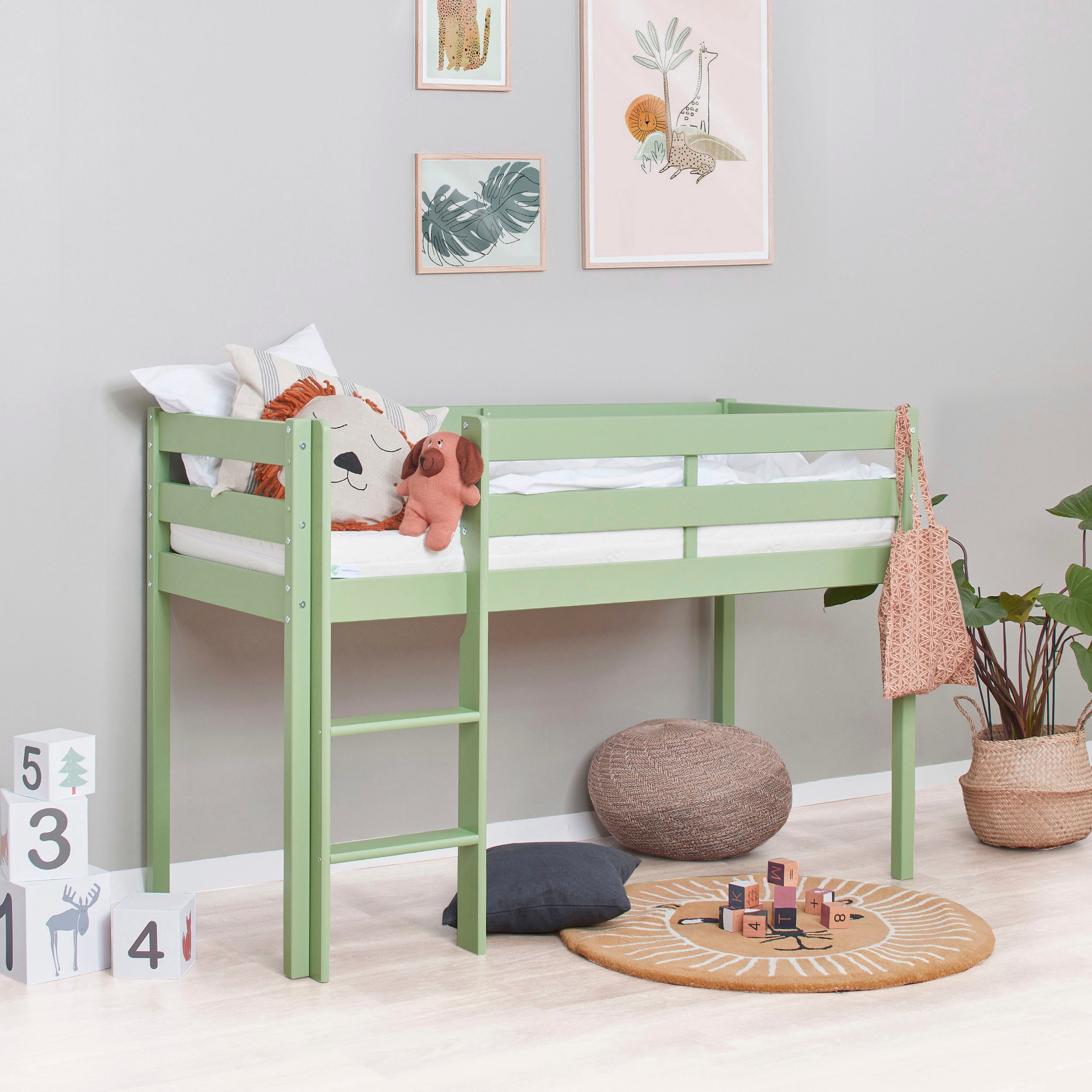 Hoppekids Spielbett »ECO COMFORT, Hochbett, in 2 Einzelbetten teilbar«, Höhe 72cm, Farbe & Größe & Matratze