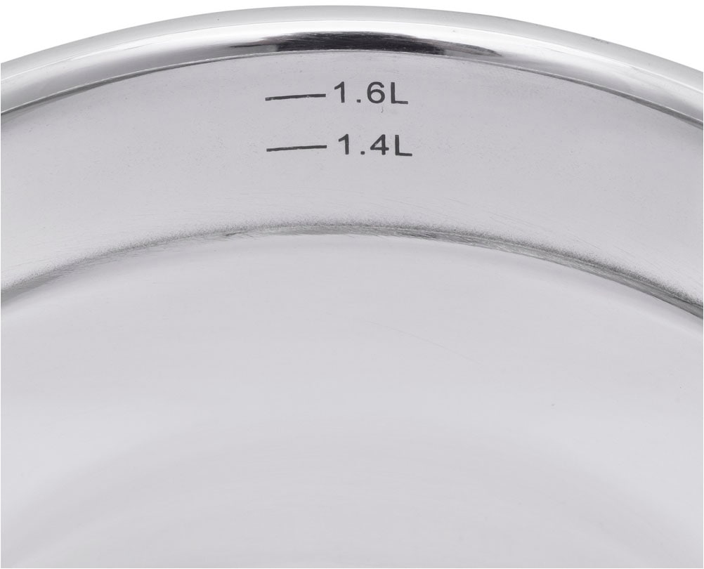 RESTO Kitchenware Kasserolle »Rigel, Soßentopf 1,9 l, energiesparend und spülmaschinenfest«, Edelstahl 18/10, (2 tlg.), mit hitzebeständigem Glasdeckel, im Geschenkkarton