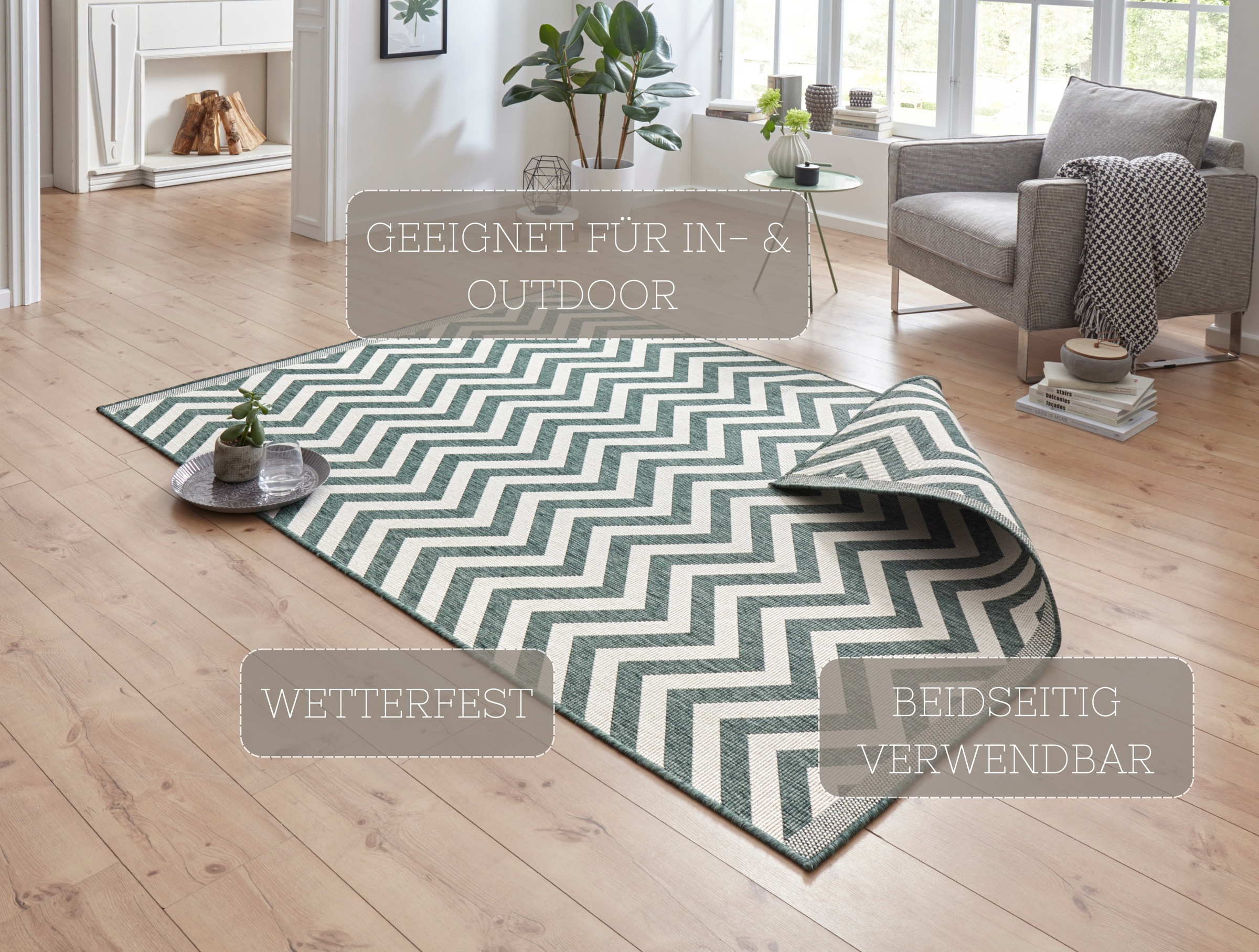 NORTHRUGS Teppich »Palma Wendeteppich«, rechteckig, 5 mm Höhe, In-& Outdoor günstig online kaufen