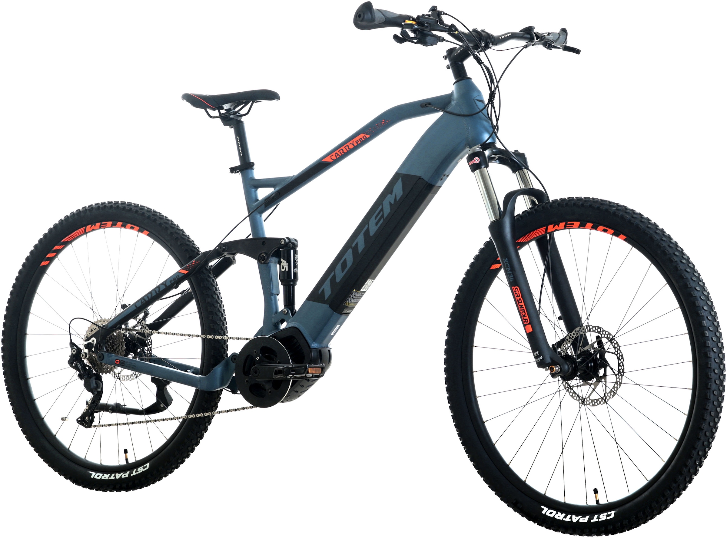 TOTEM E-Bike »Carry Pro«, 10 Gang, Shimano, Deore, Mittelmotor 250 W, Pedelec, Elektrofahrrad für Damen u. Herren, MTB