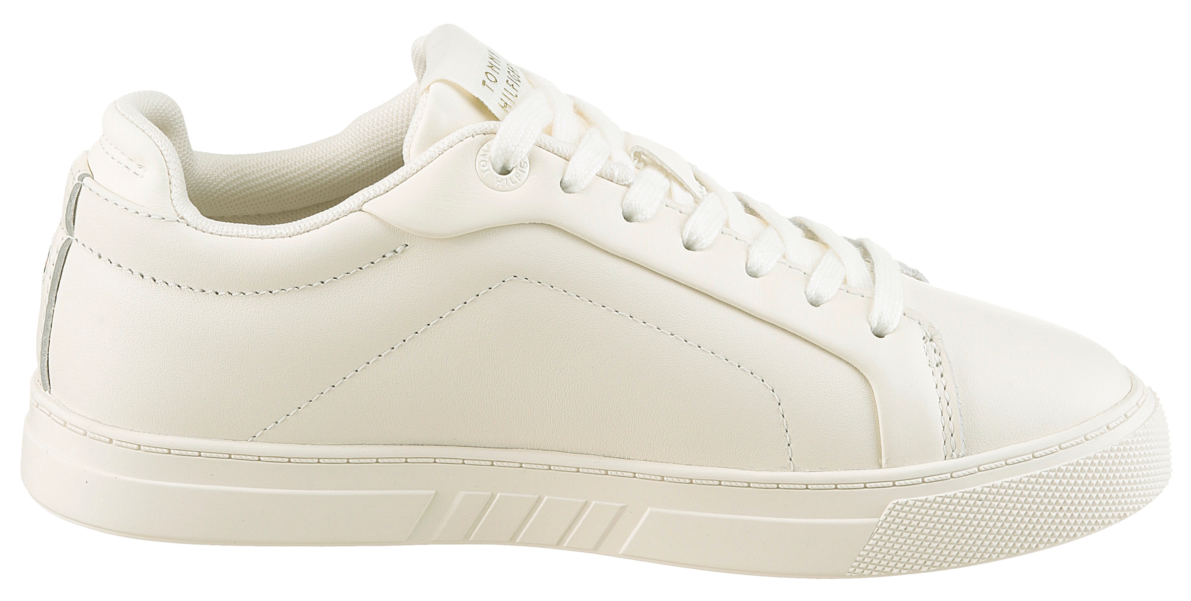 Tommy Hilfiger Plateausneaker »WOMENS ICON COURT SNEAKER FLAG«, Freizeitschuh, Schnürschuh, Halbschuh mit gepolstertem Schaftrand