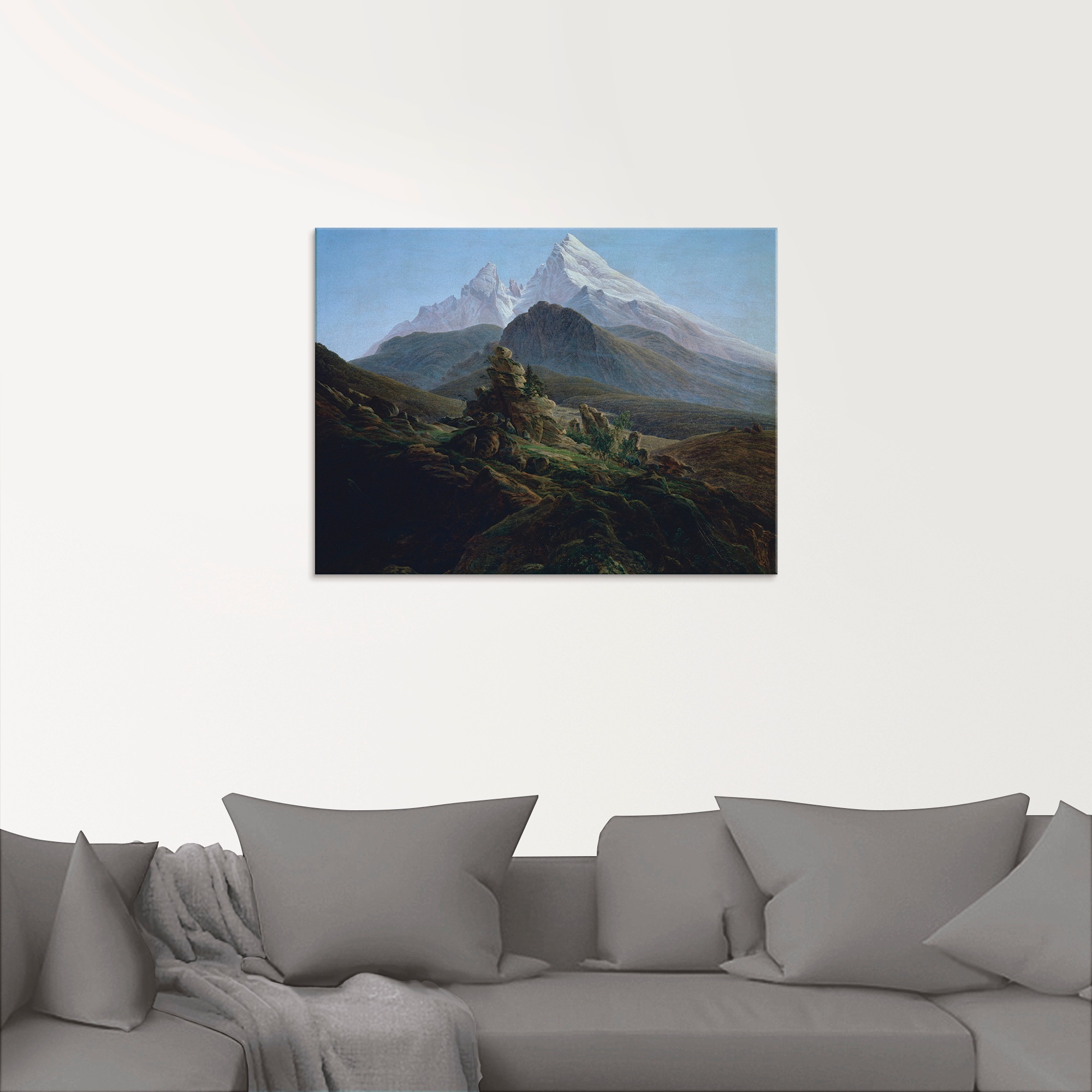 Artland Glasbild »Der Watzmann. Um 1824«, Berge, (1 St.), in verschiedenen Größen