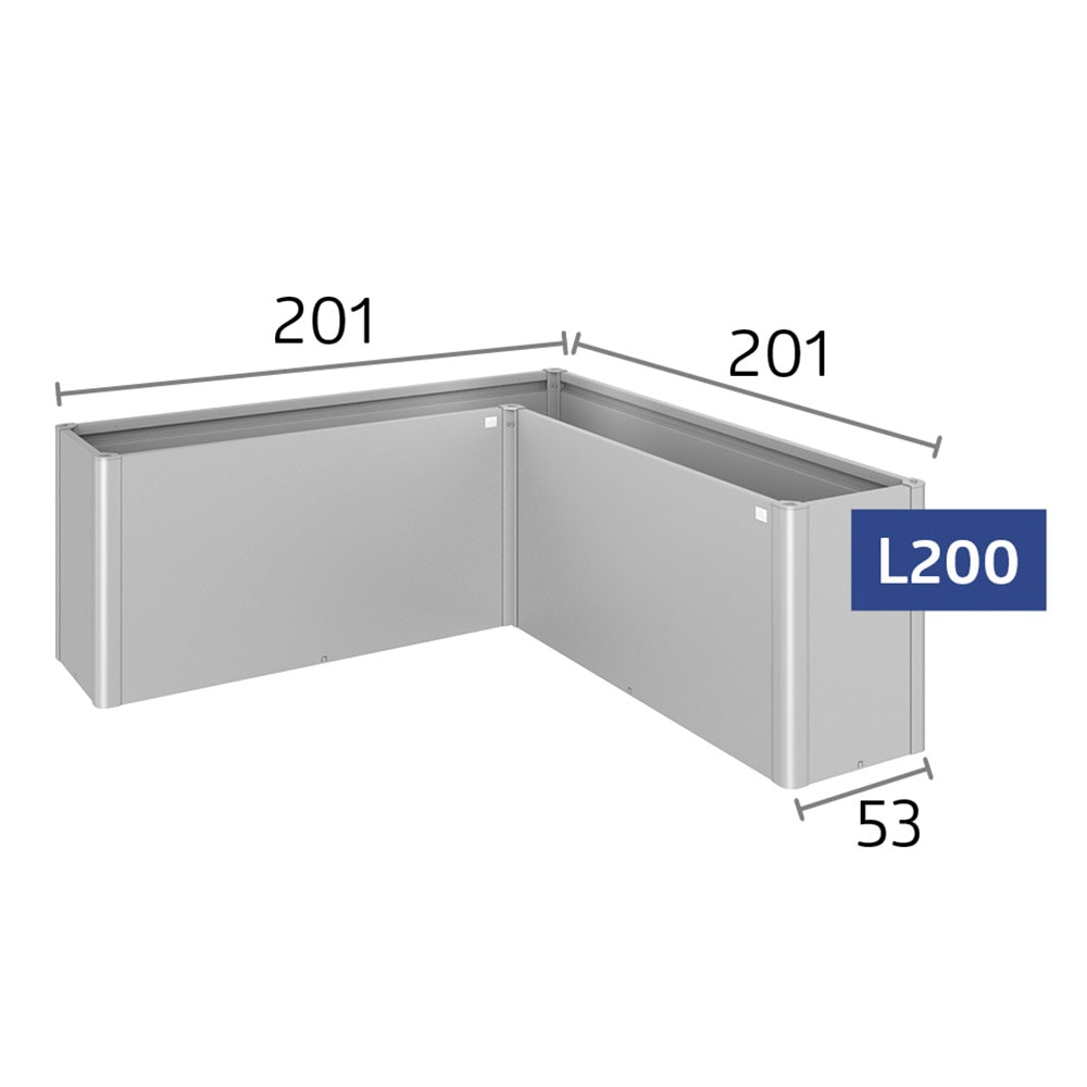 Biohort Hochbeet »BELVEDERE L-Form maxi 2 m, verschiedene Farben« 201x201x77 cm, extrem langlebig, aus Metall