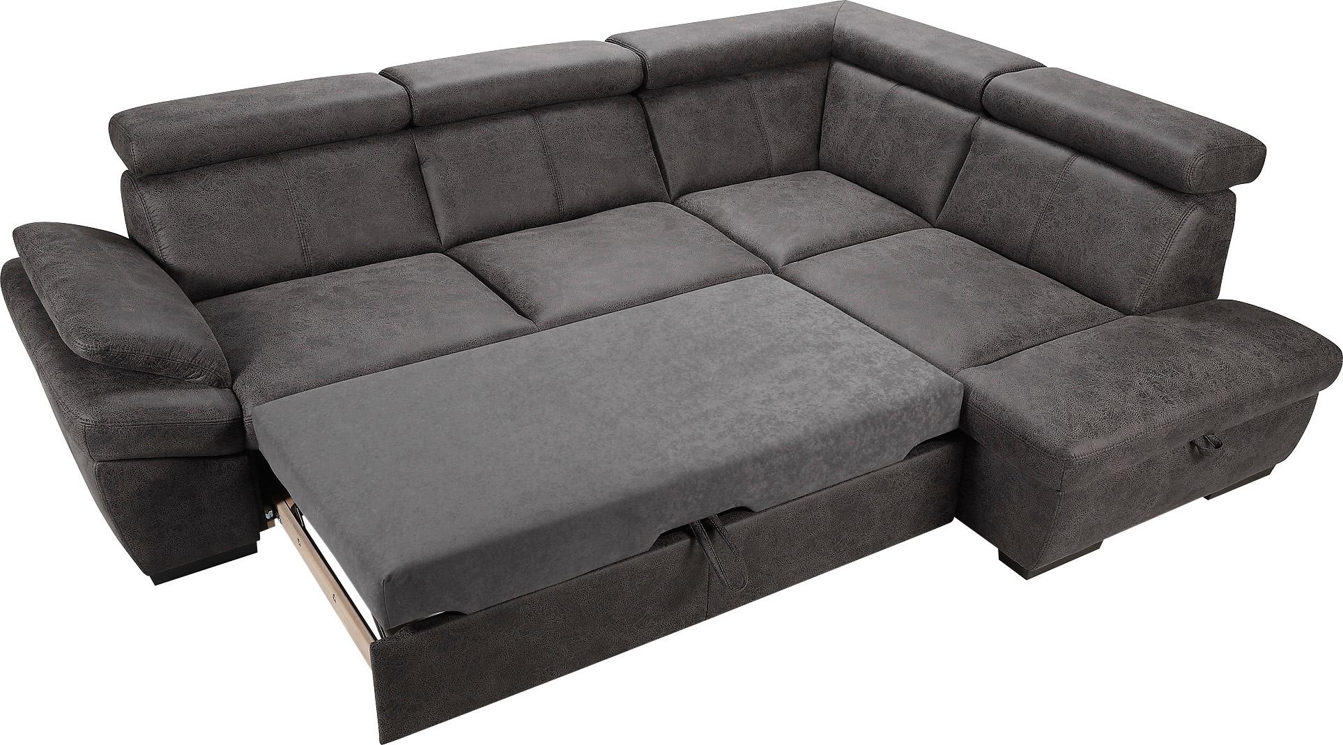 exxpo - sofa fashion Ecksofa »Salerno, klassisch modernes Funktionssofa, hoher Sitzkomfort, L-Form«, inkl. Kopf- und Armteilverstellung, wahlweise mit Bettfunktion