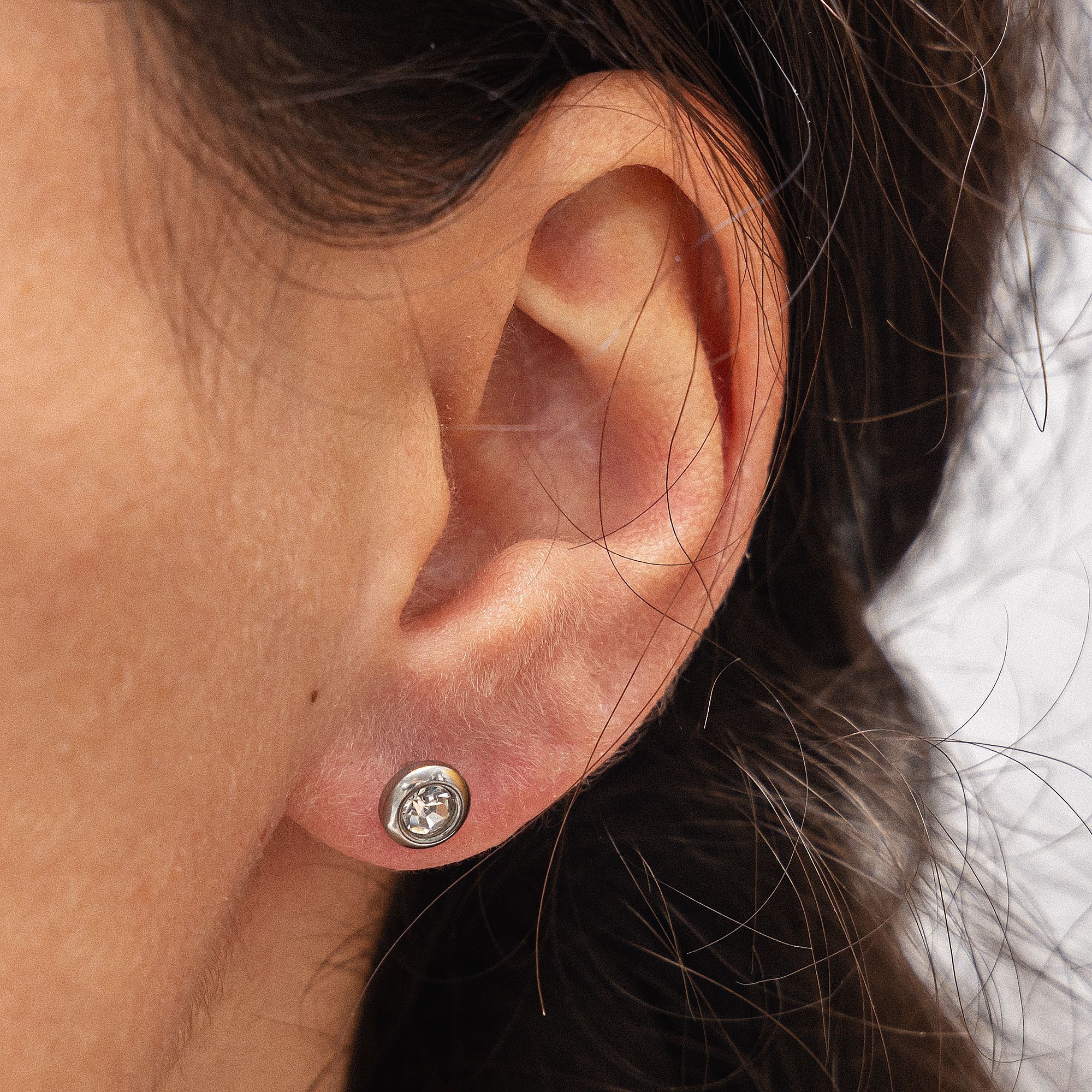 Zeeme Paar Ohrstecker »Edelstahl mit weißem Zirkonia 6mm«
