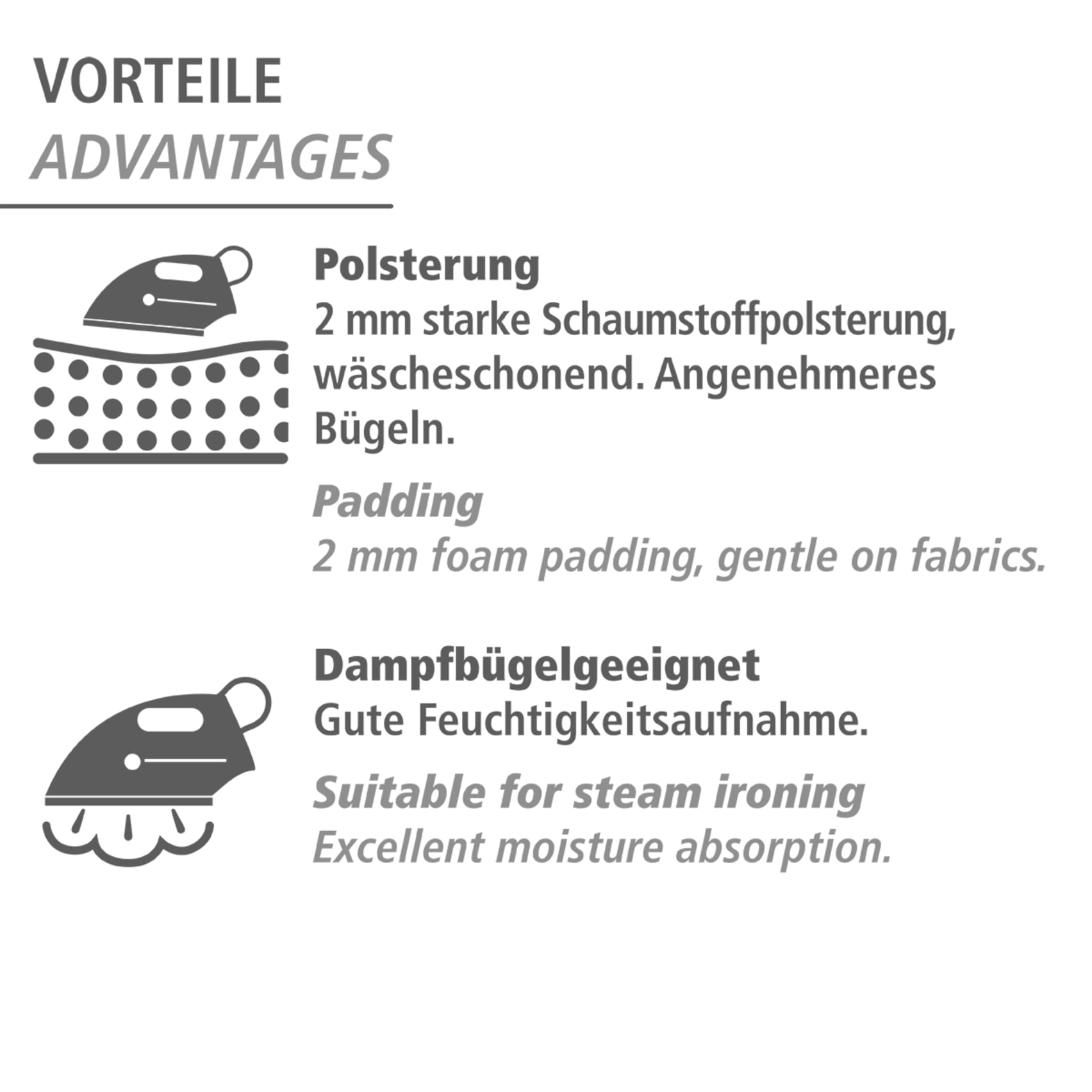 WENKO Bügelbrettbezug »Modell Alu« aluminiumbeschichtet, Schaumstoffpolsterung, Easy-Clip