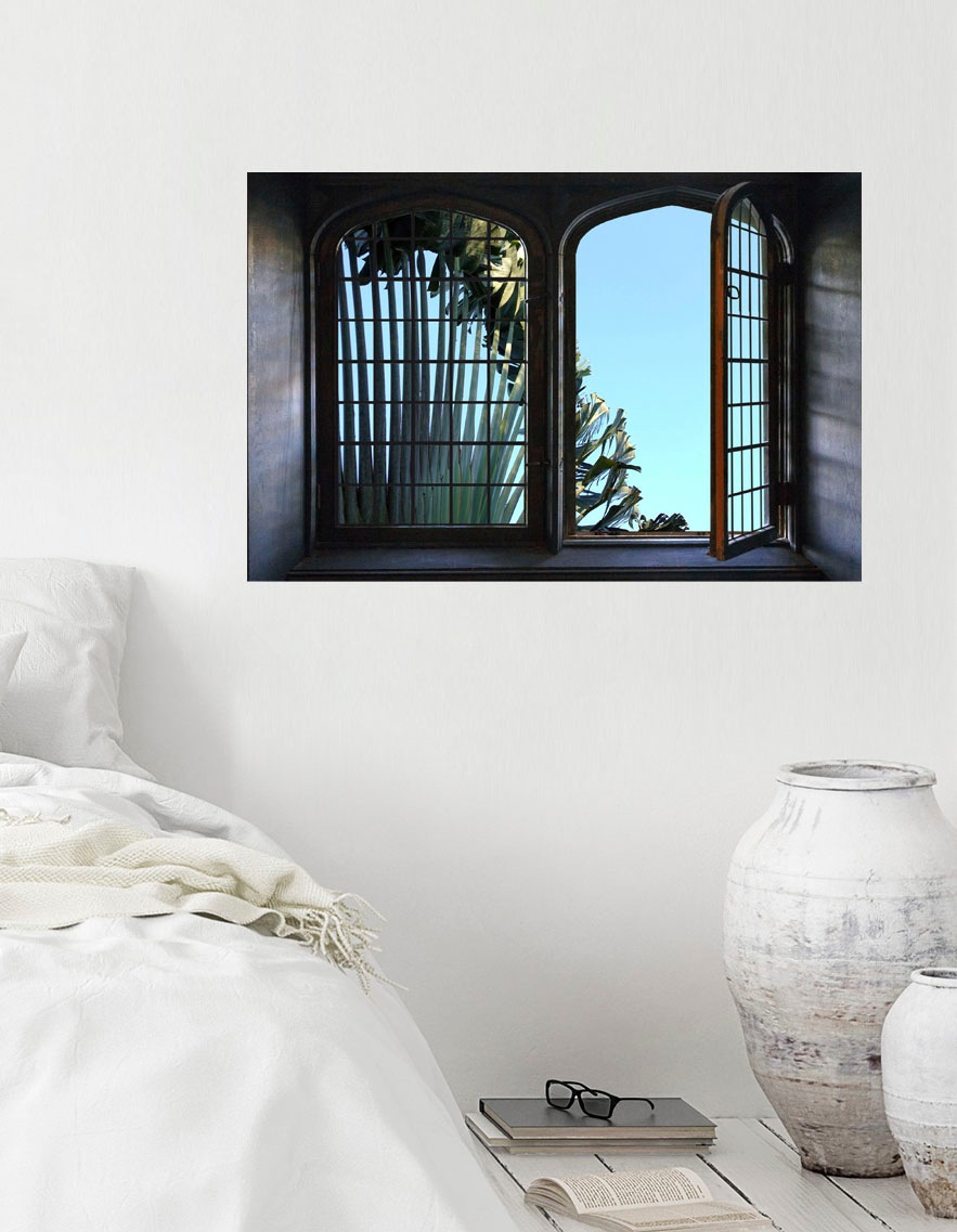 queence Wandsticker »Palme«, Wandsticker, Wandbild, selbstklebend, 3D, Fenster