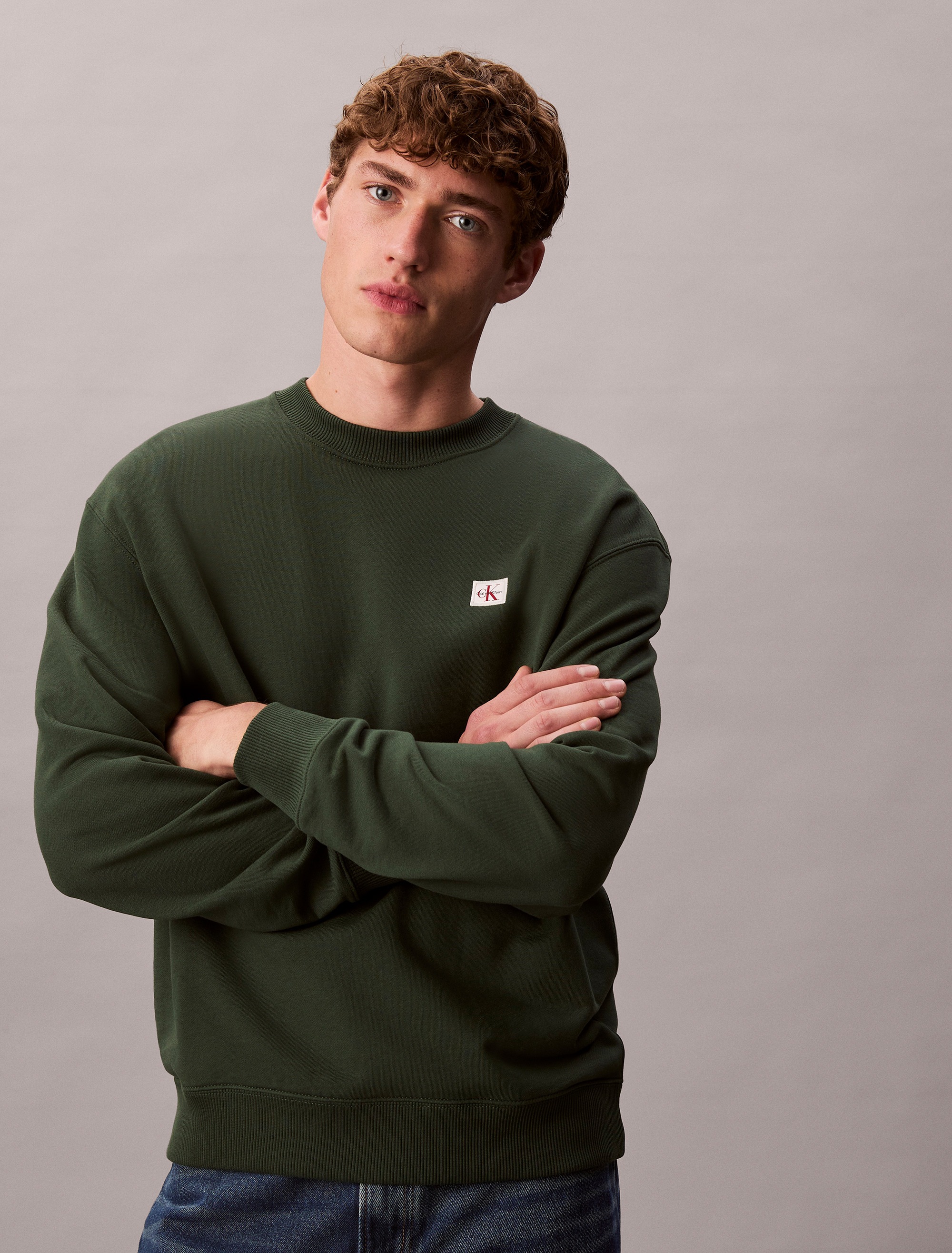Calvin Klein Jeans Sweatshirt »400GSM TRRY BDG CRWN«, Mit Rundhalsausschnitt